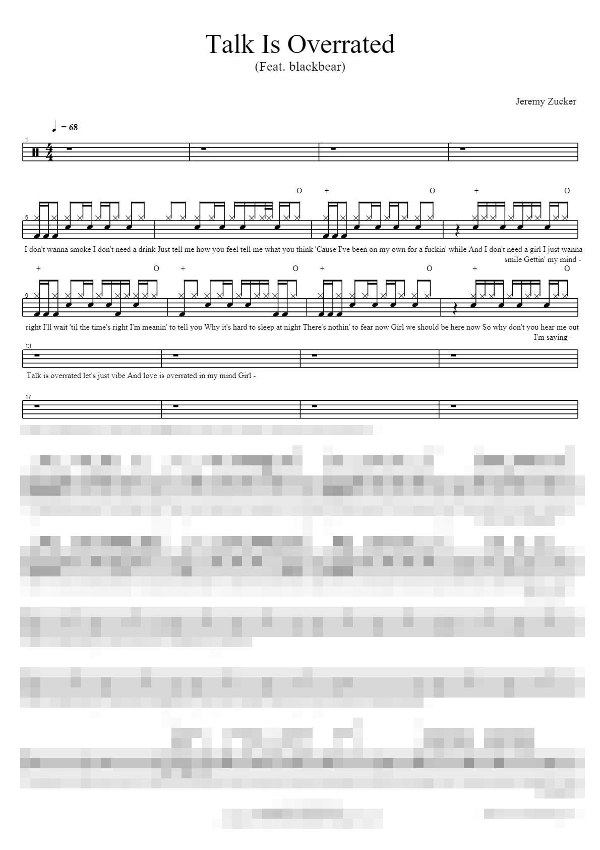 Talk Is Overrated (Feat. blackbear) Sheet Music Preview