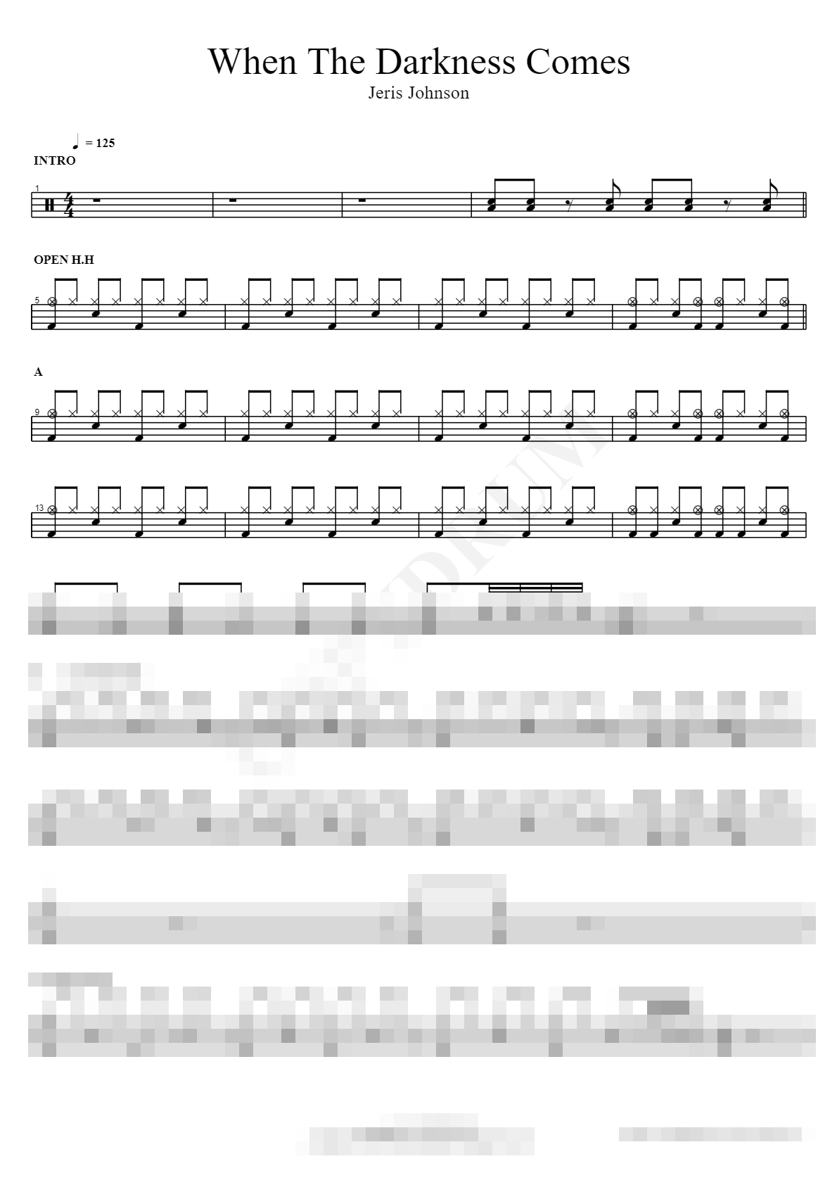 When The Darkness Comes Sheet Music Preview