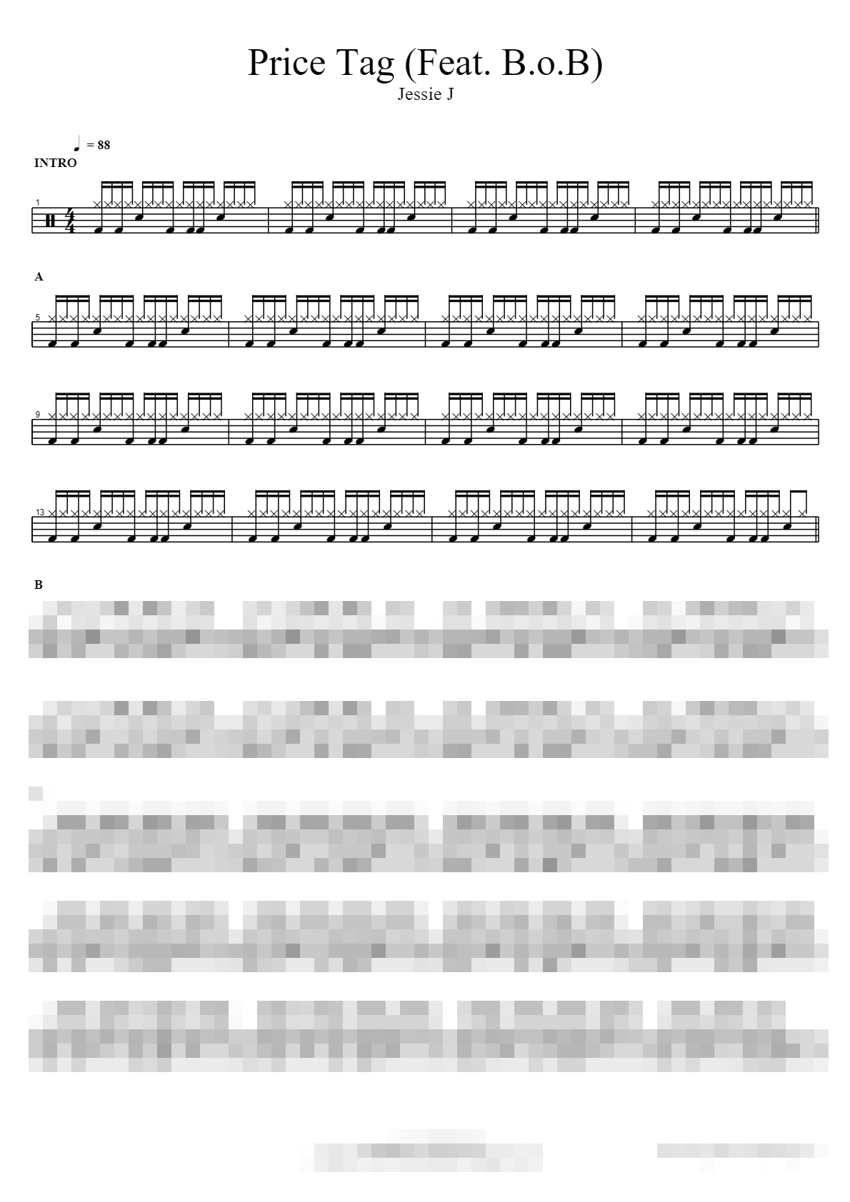 Price Tag (Feat. B.o.B) Sheet Music Preview