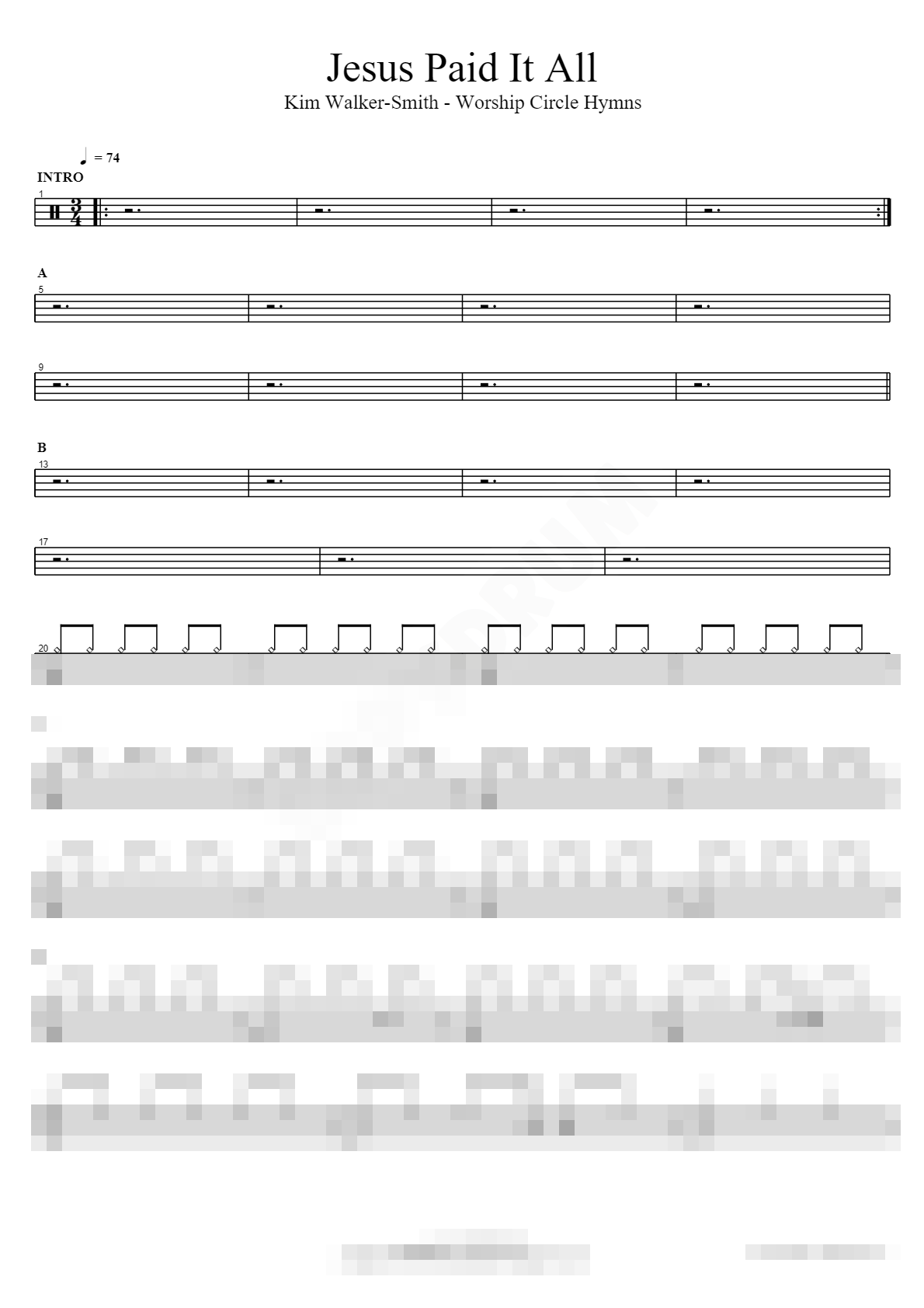 Worship Circle Hymns Sheet Music Preview