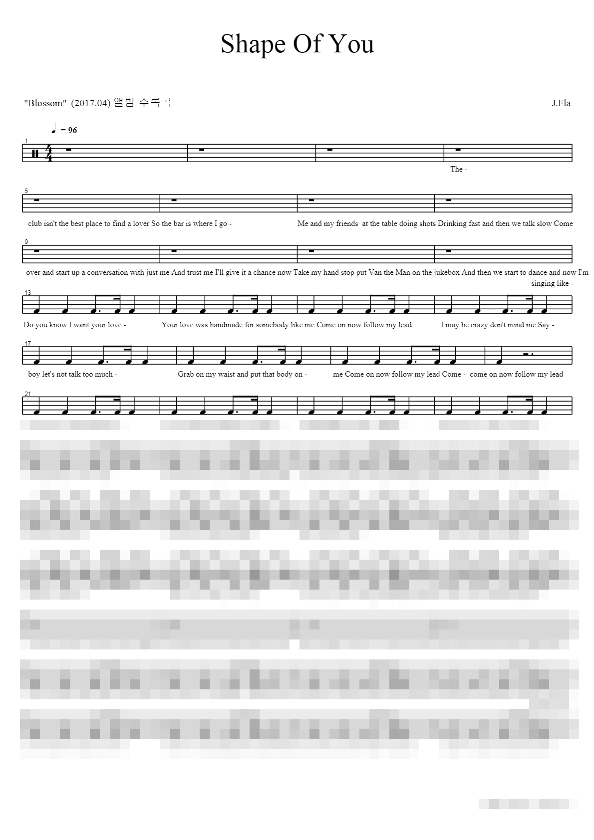 Shape Of You Sheet Music Preview