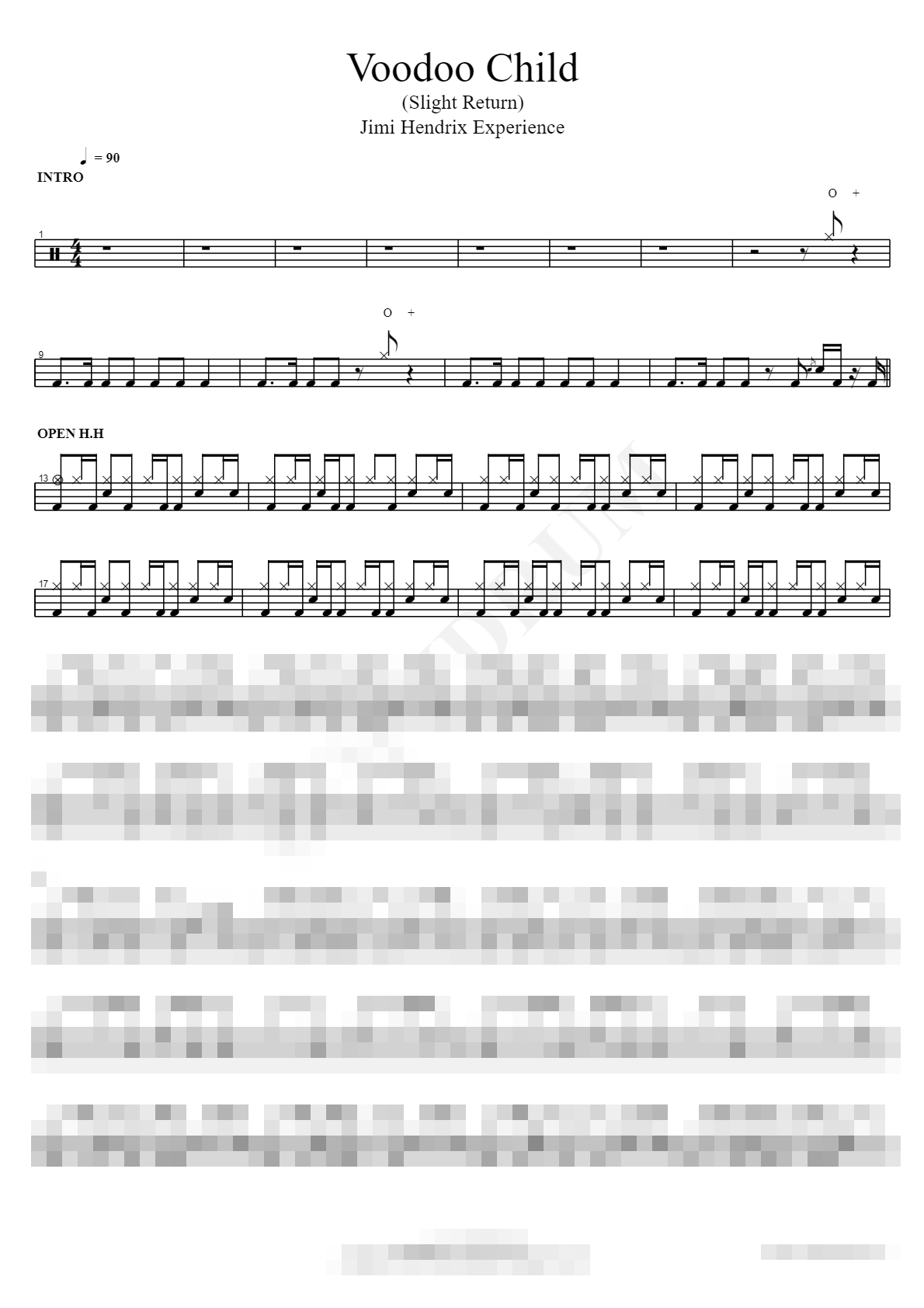 Voodoo Child (Slight Return) Sheet Music Preview