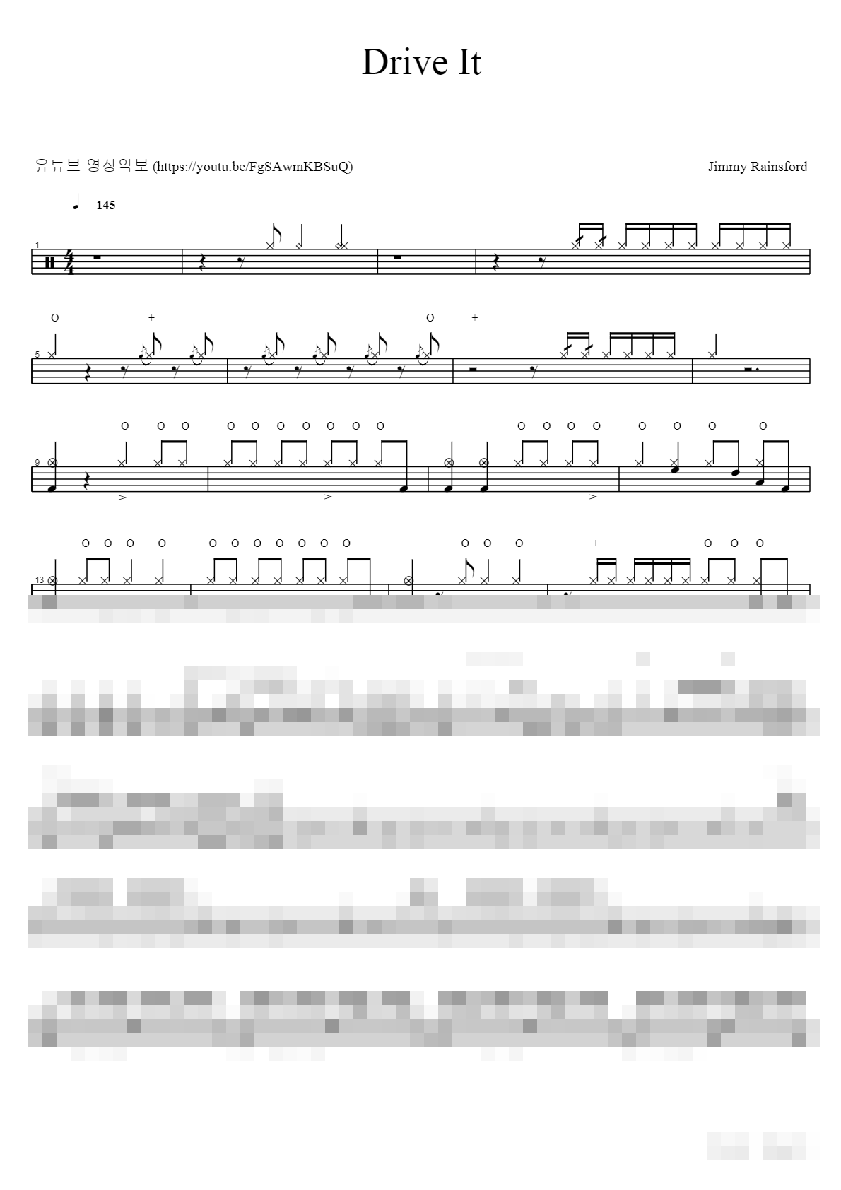 Drive It Sheet Music Preview
