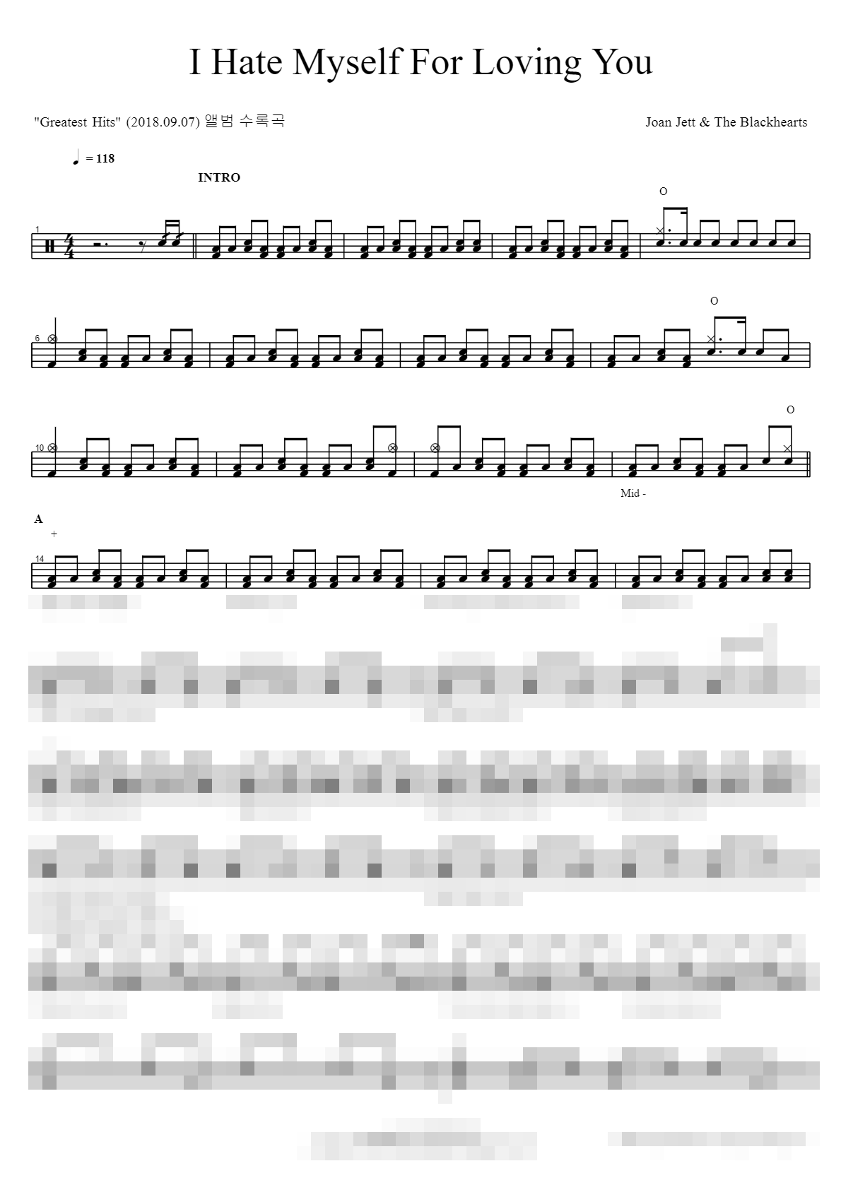 I Hate Myself For Loving You Sheet Music Preview