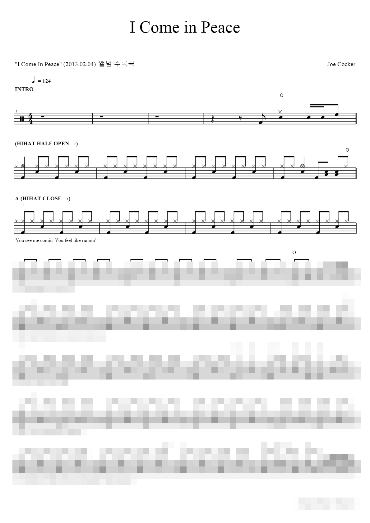 I Come in Peace Sheet Music Preview