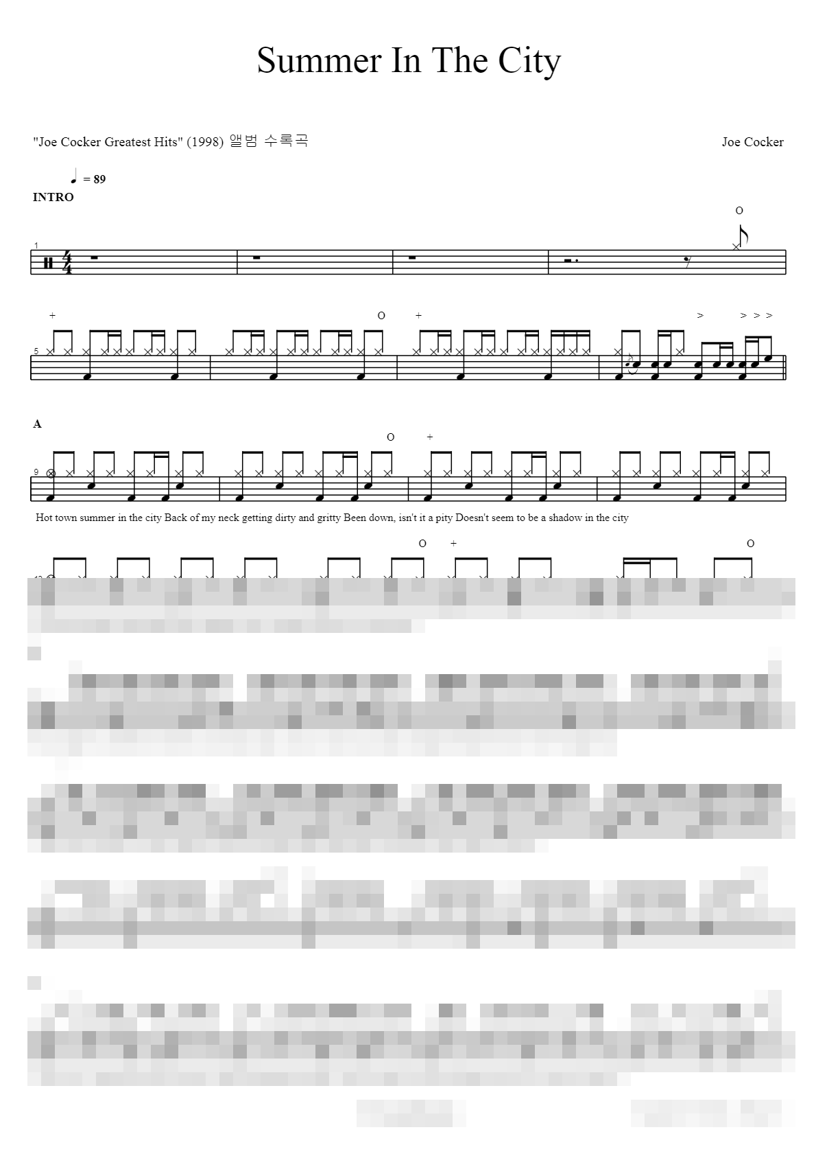 Summer In The City Sheet Music Preview