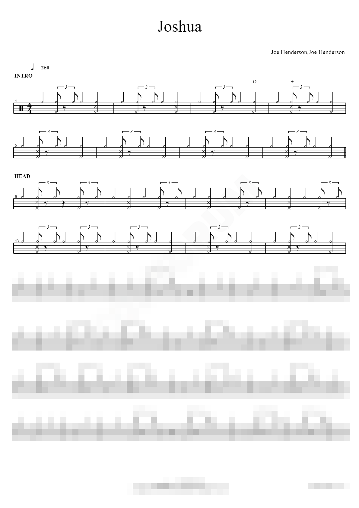 Joshua Sheet Music Preview