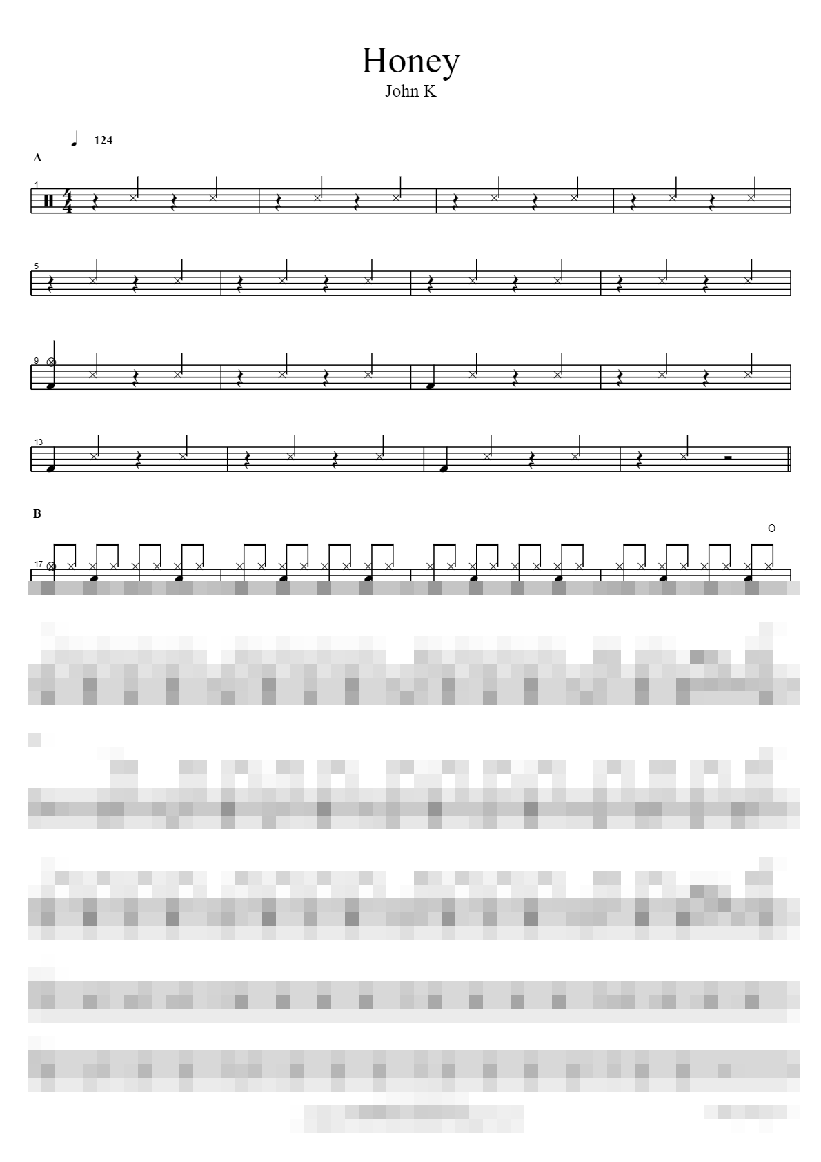 Honey Sheet Music Preview