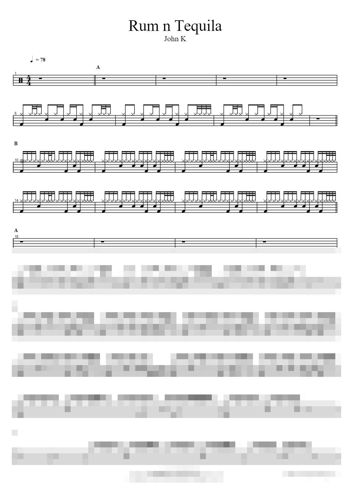Rum n Tequila Sheet Music Preview
