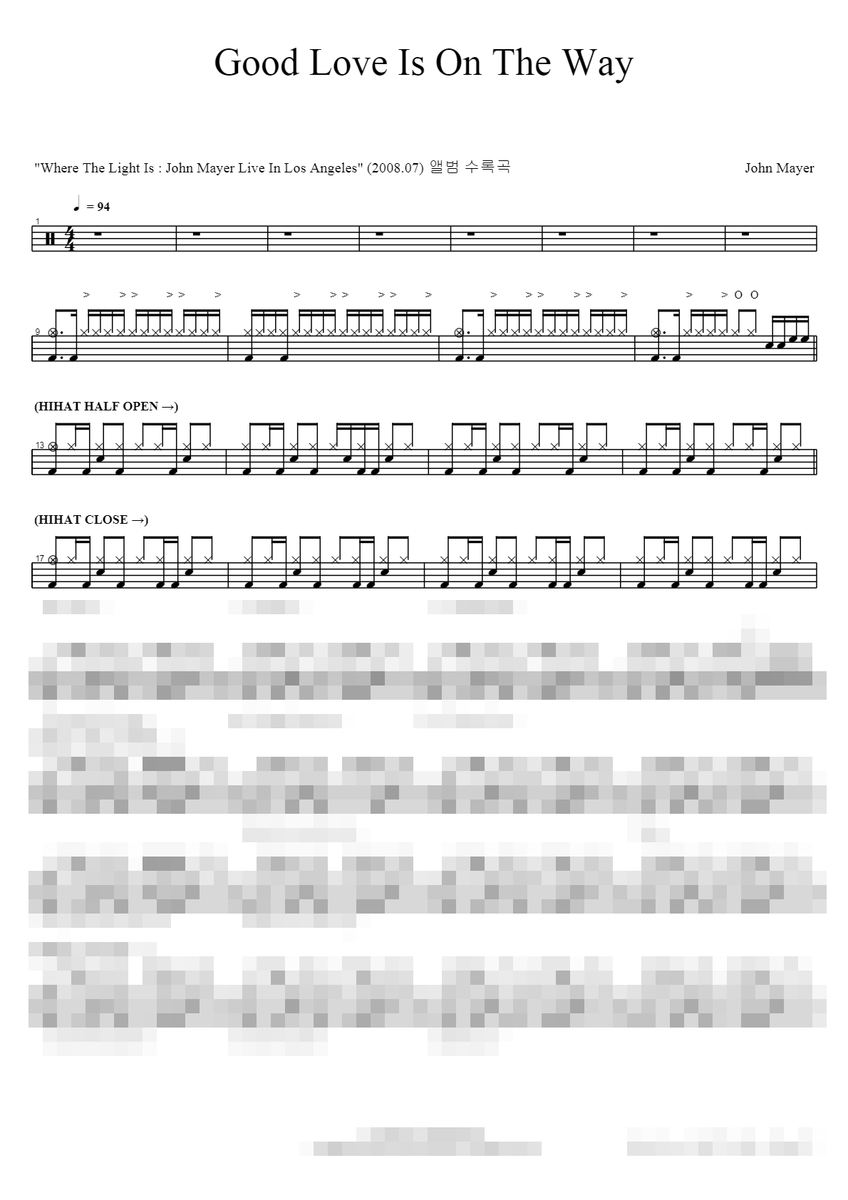 Good Love Is On The Way (live) Sheet Music Preview
