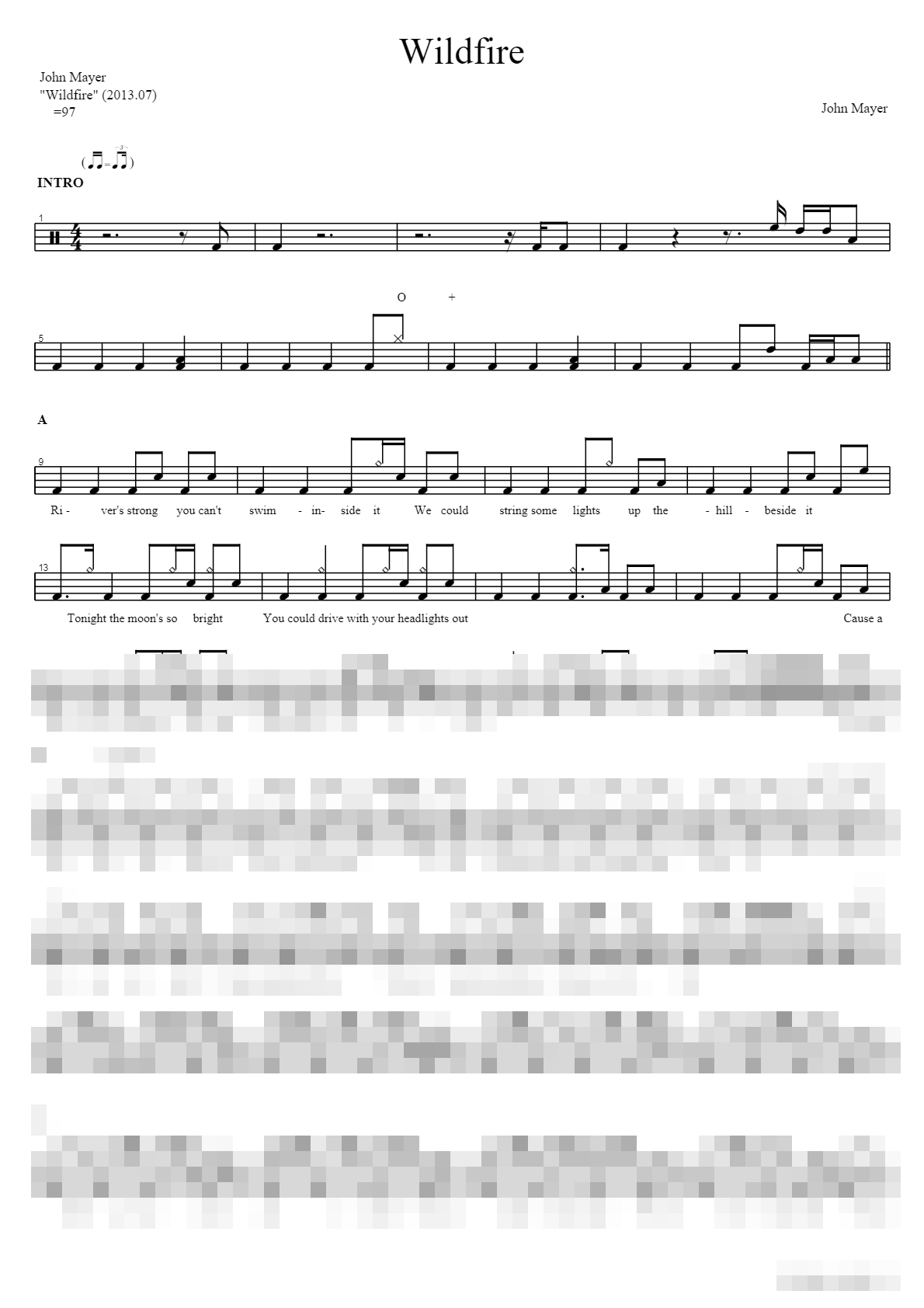 Wildfire Sheet Music Preview