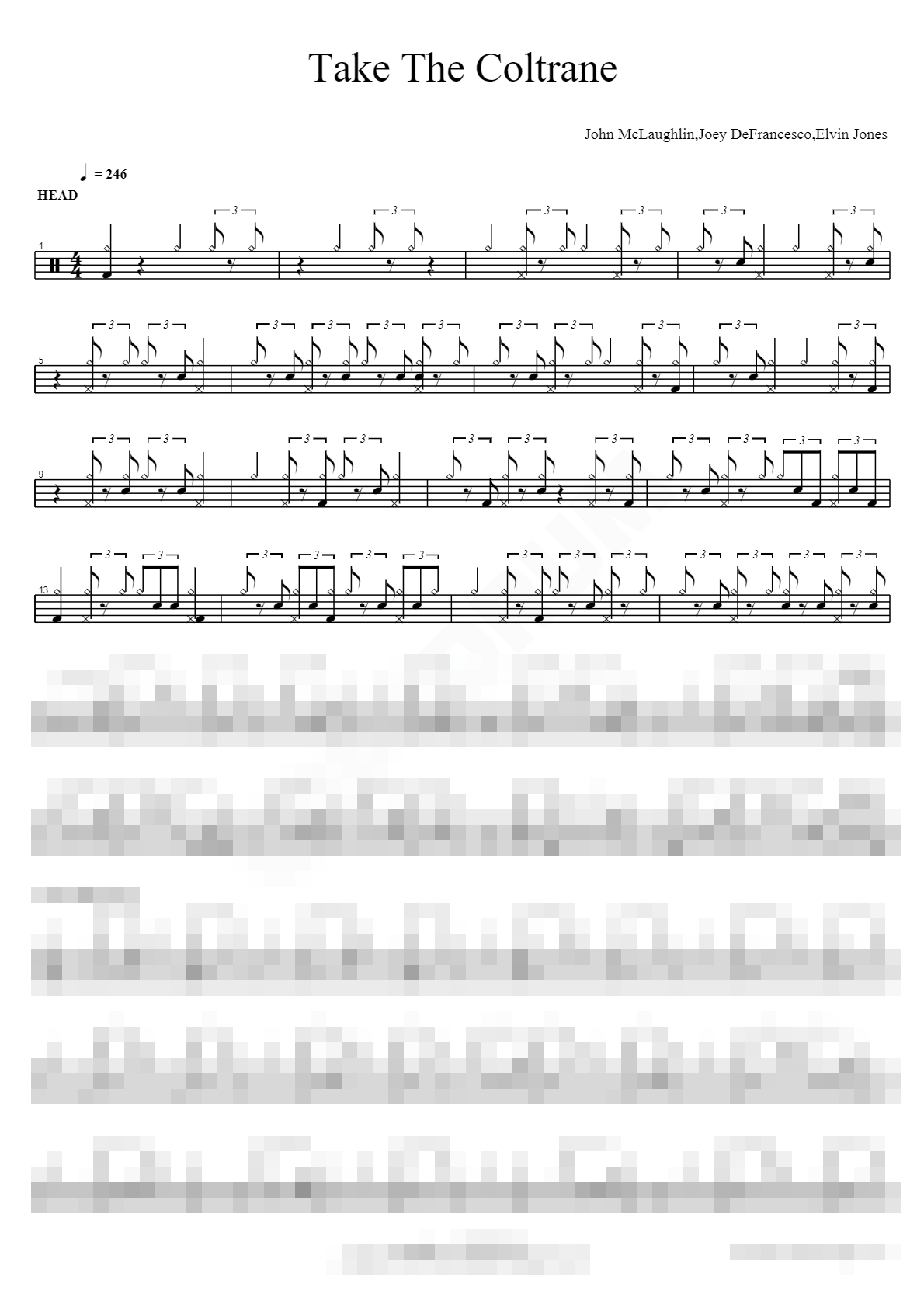 Take The Coltrane Sheet Music Preview