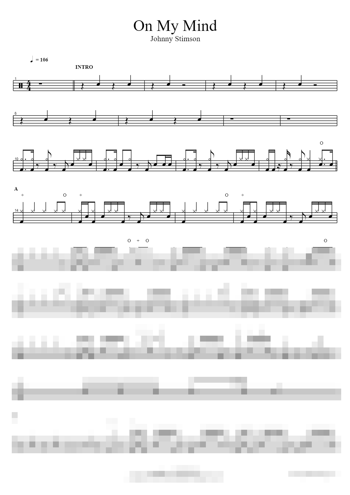 On My Mind Sheet Music Preview