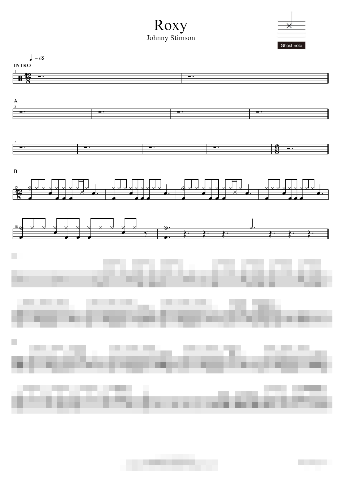 Roxy Sheet Music Preview