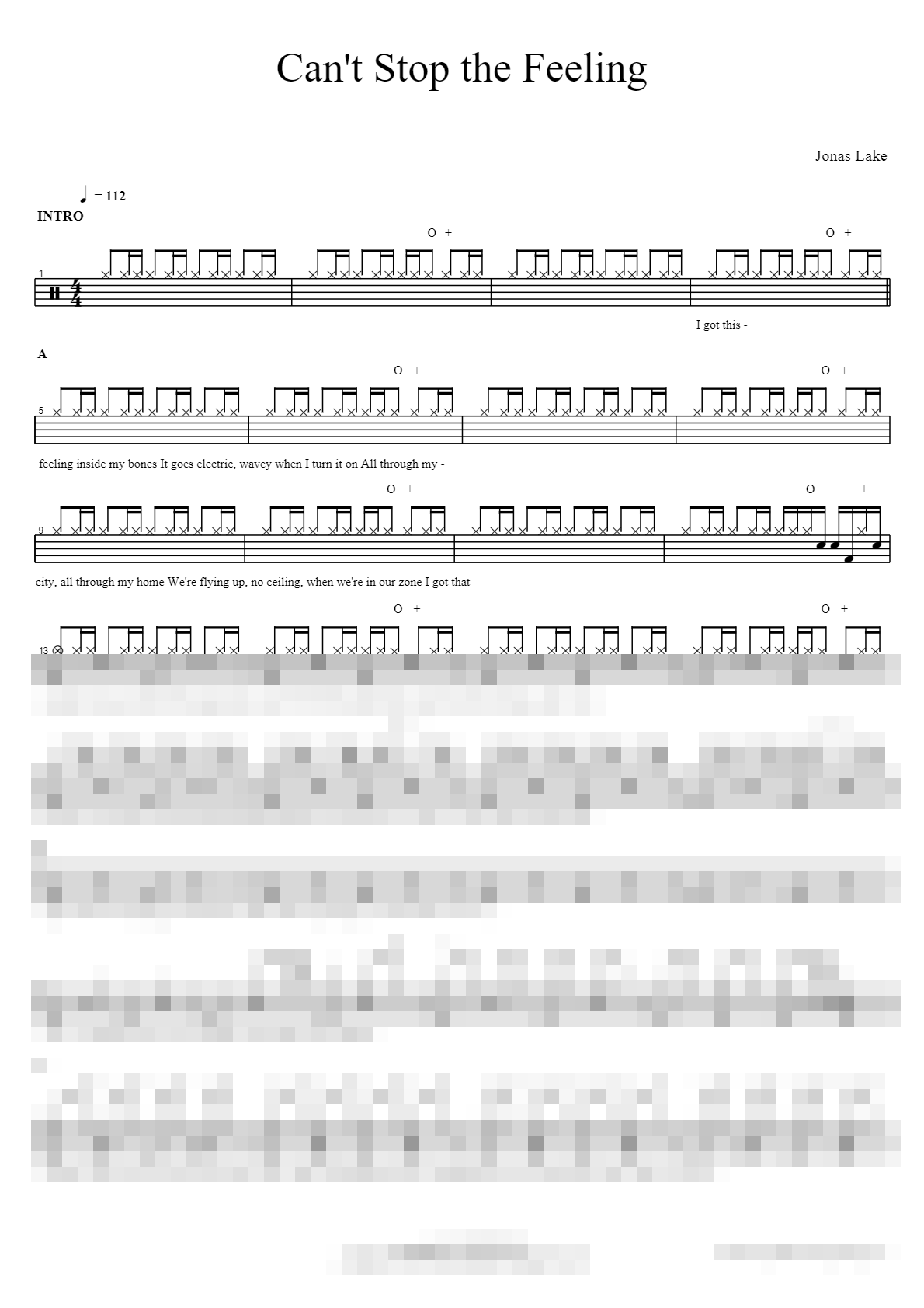 Can't Stop the Feeling Sheet Music Preview