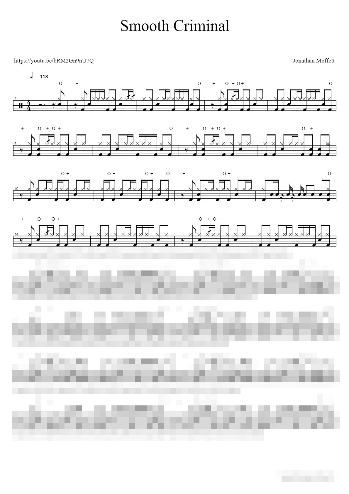 Smooth Criminal Sheet Music Preview