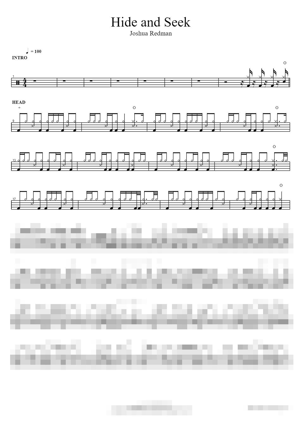 Hide and Seek Sheet Music Preview