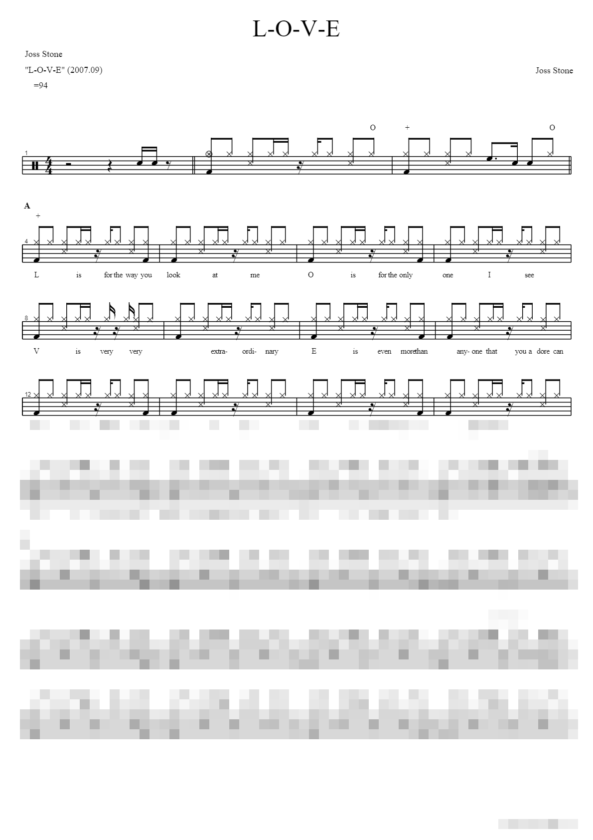 LOVE Sheet Music Preview
