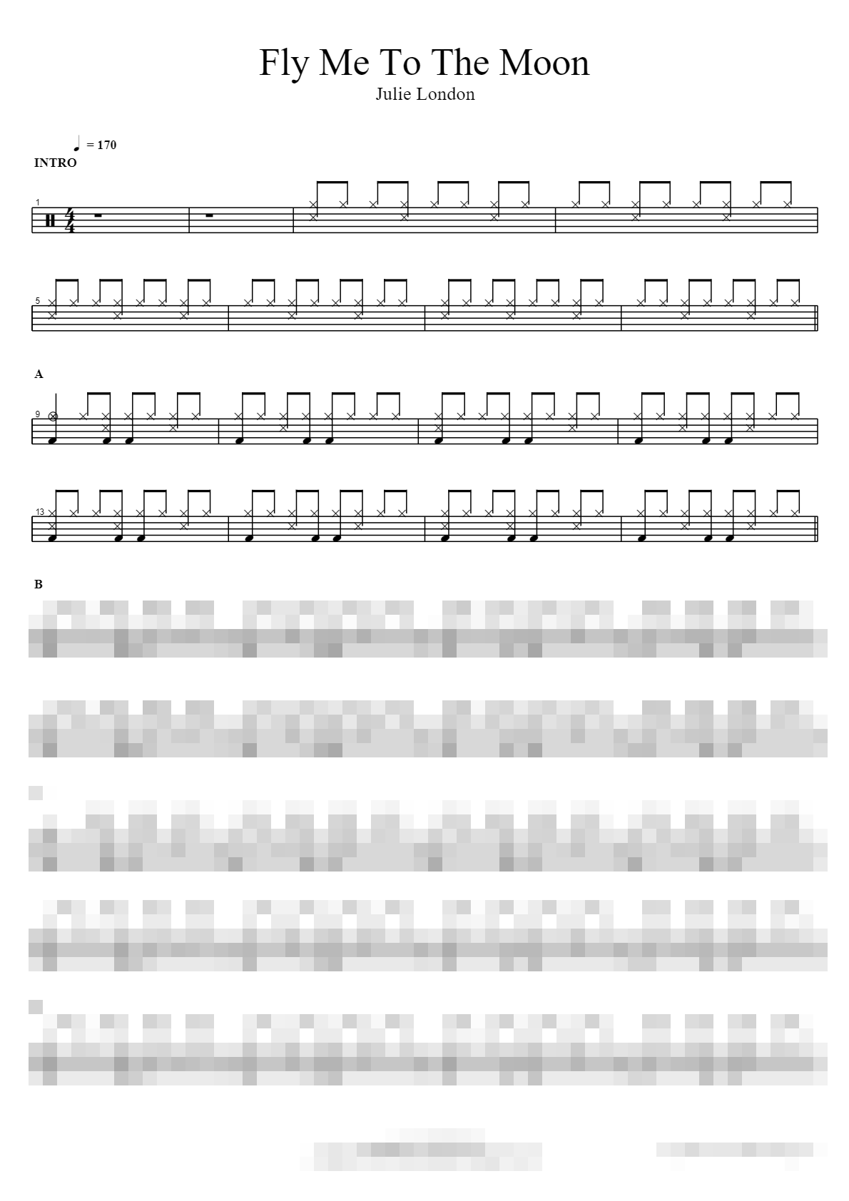 Fly Me To The Moon Sheet Music Preview