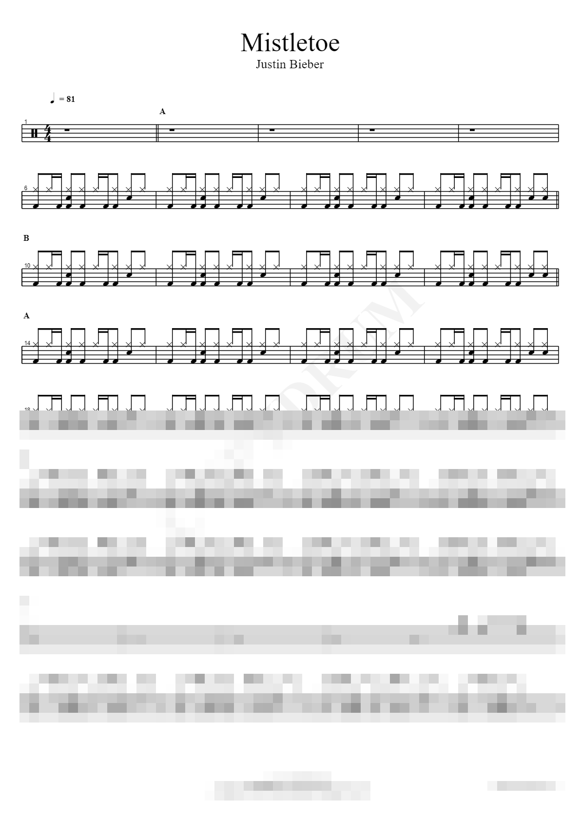 Mistletoe Sheet Music Preview