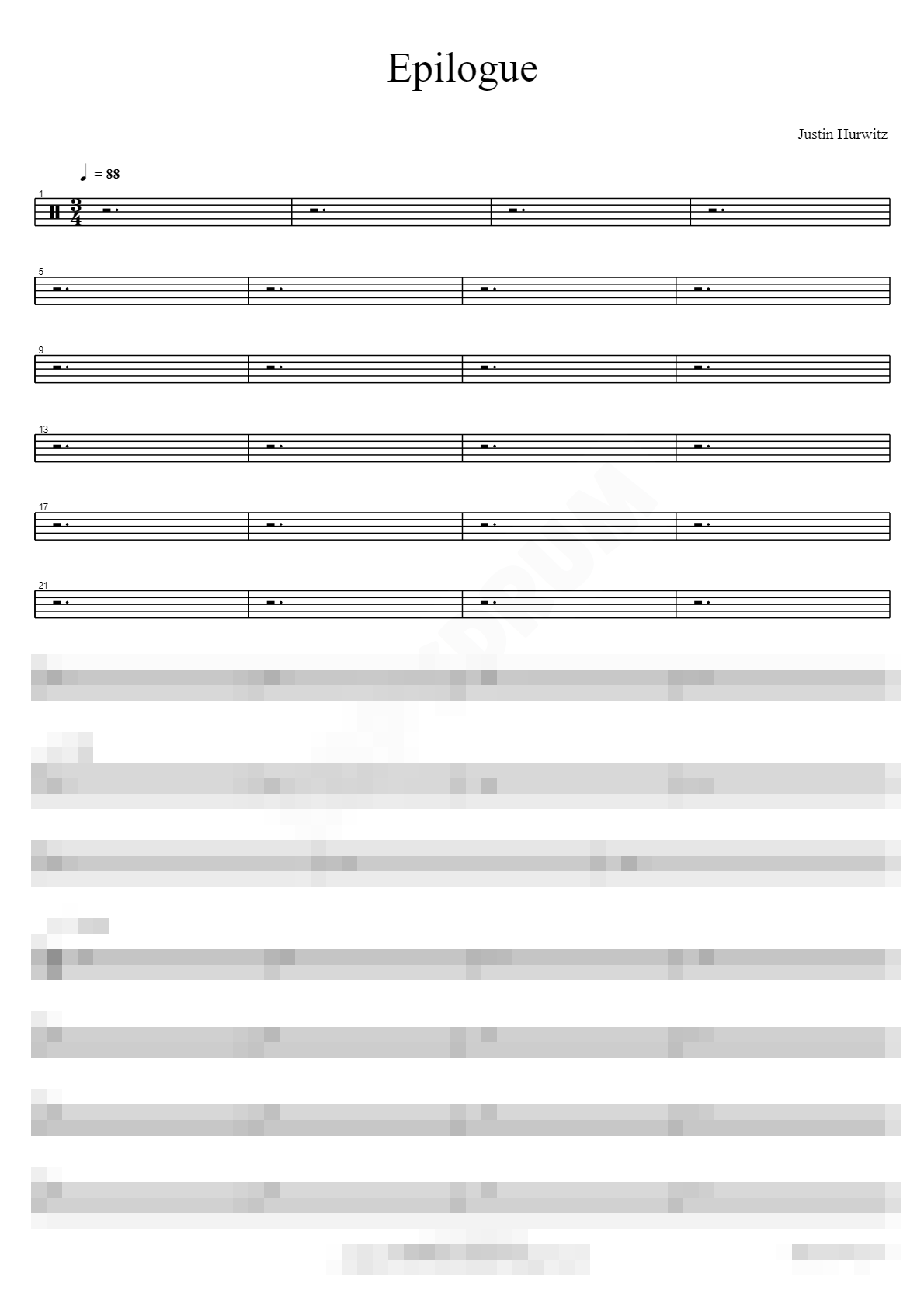 Epilogue Sheet Music Preview