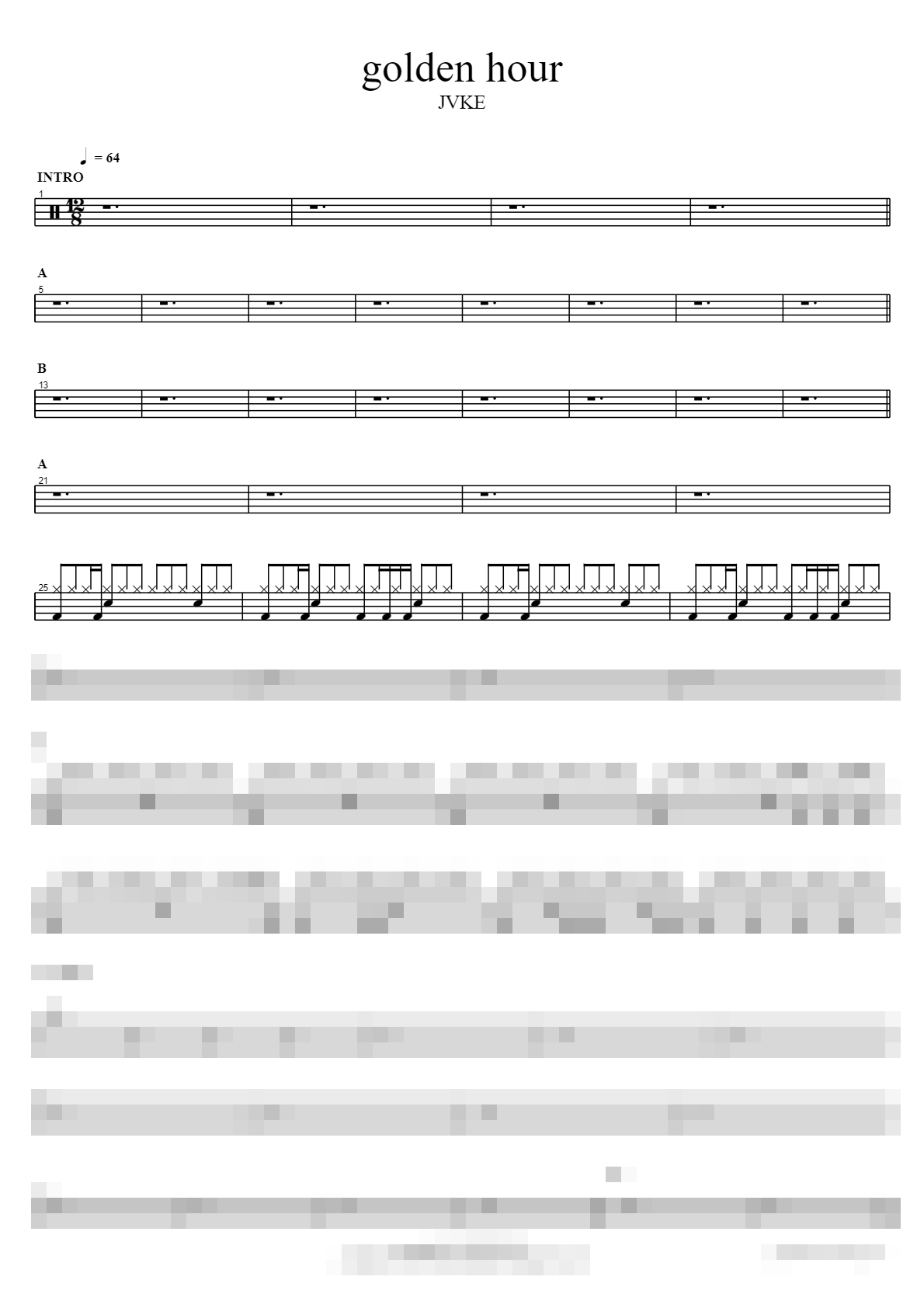 golden hour Sheet Music Preview