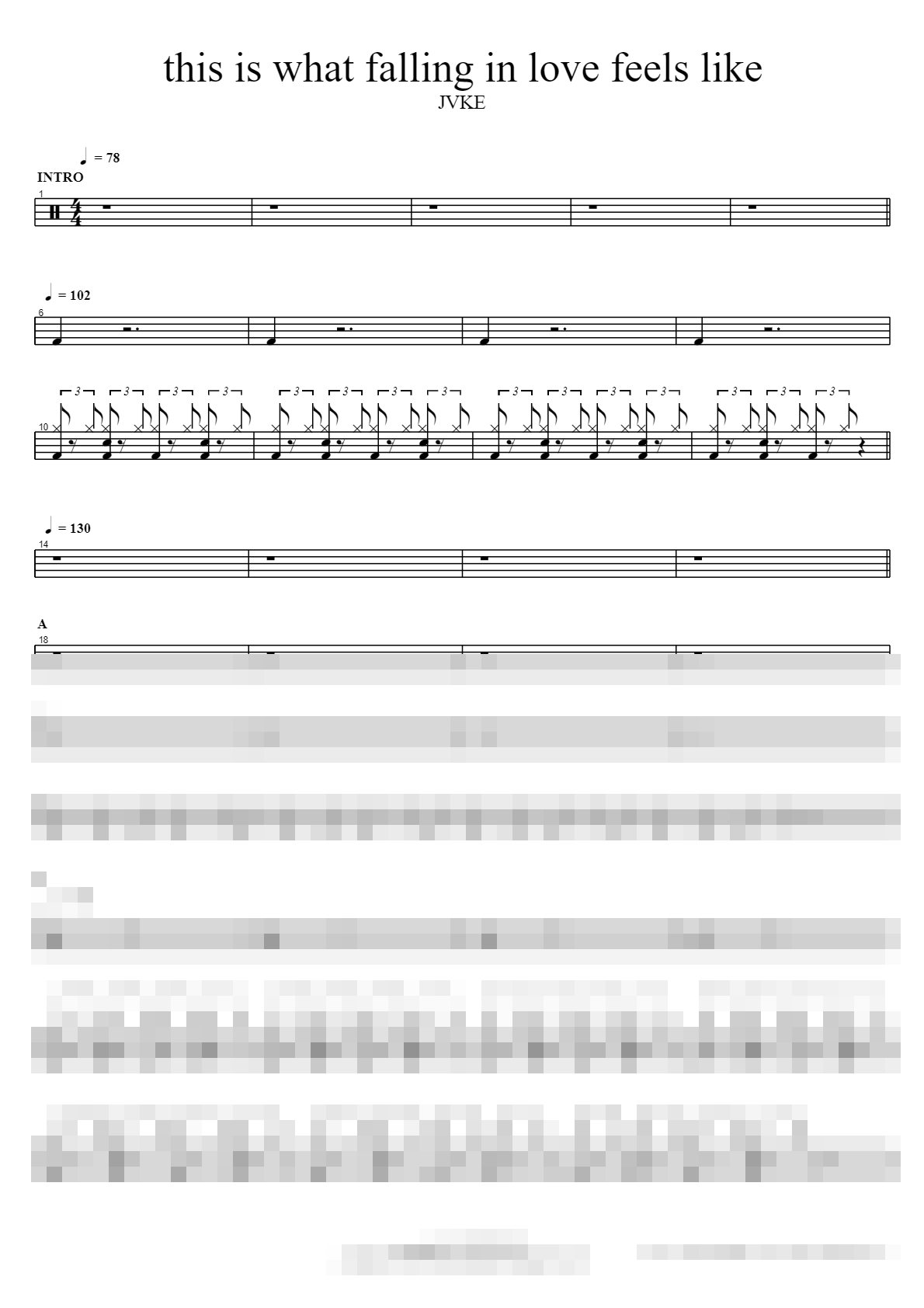 this is what falling in love feels like Sheet Music Preview