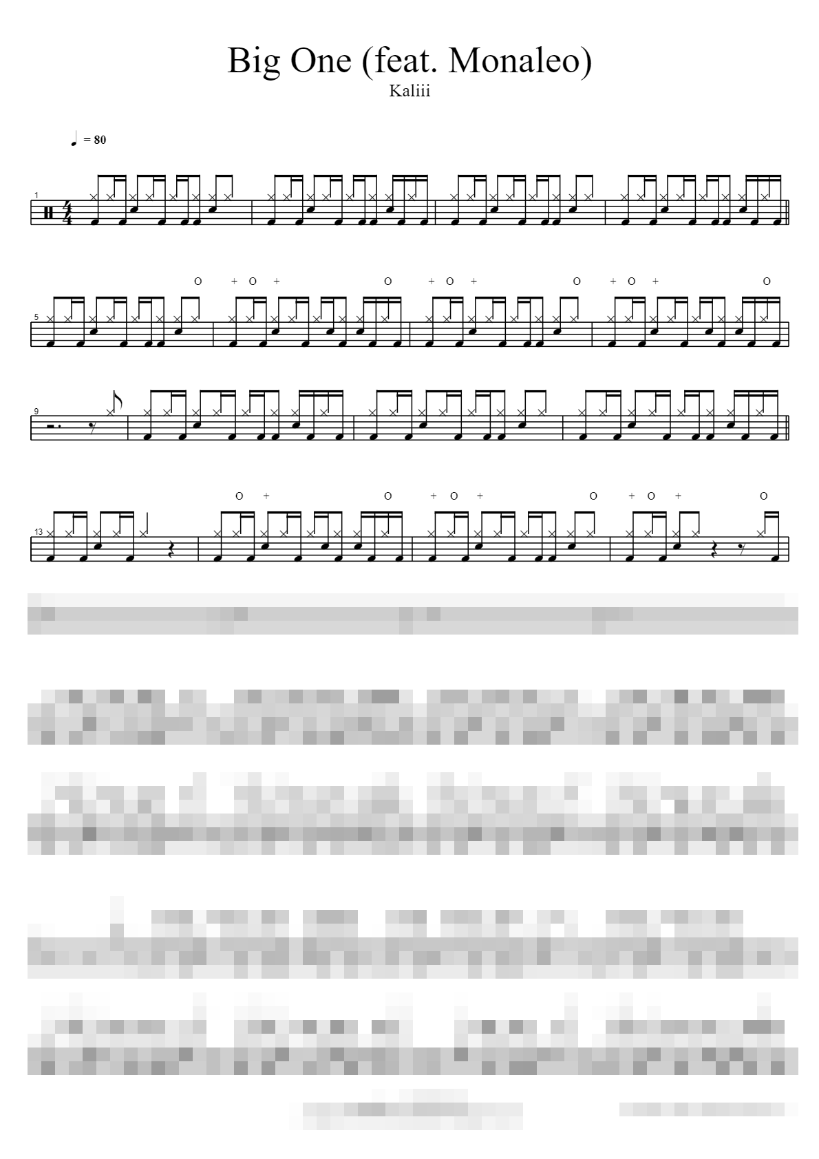 Big One (feat. Monaleo) Sheet Music Preview