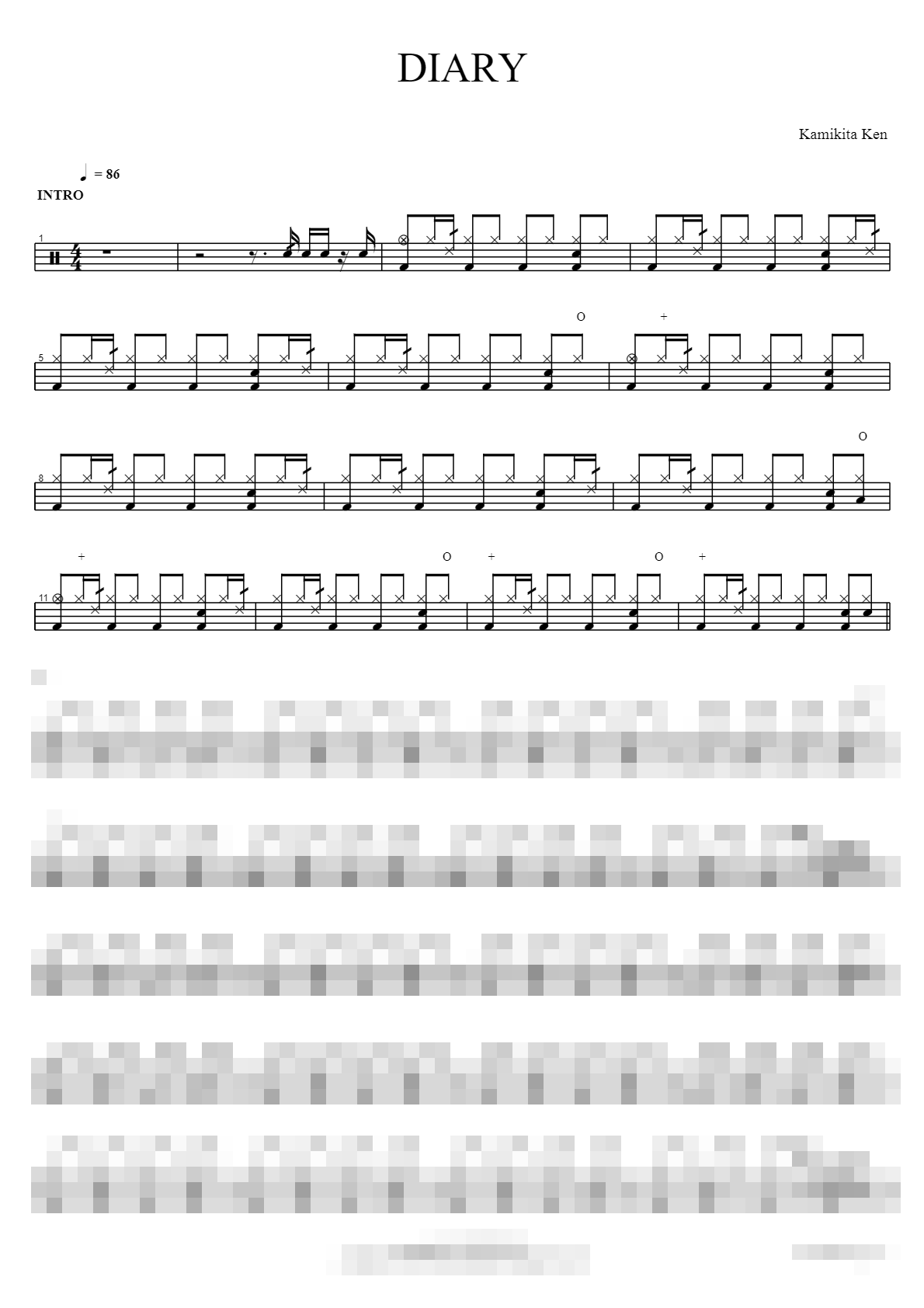 DIARY Sheet Music Preview