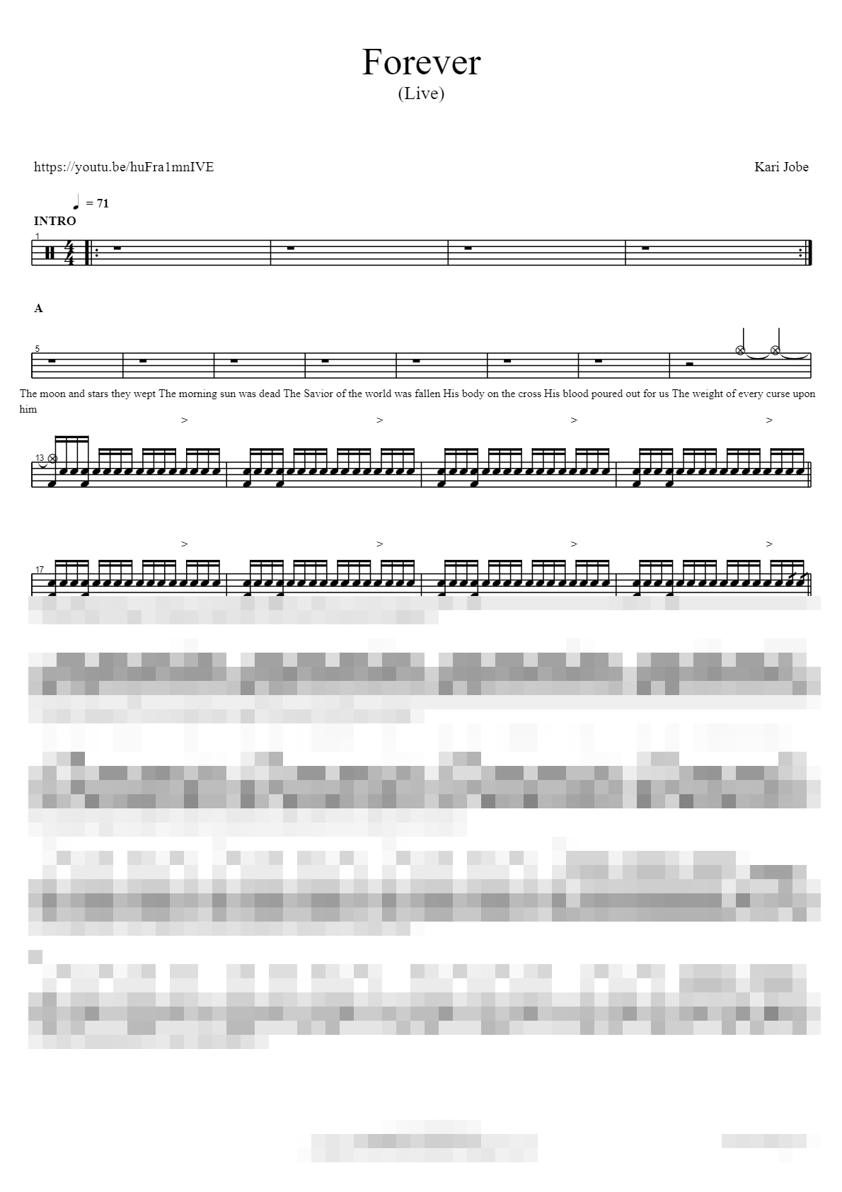 Forever (Live) Sheet Music Preview