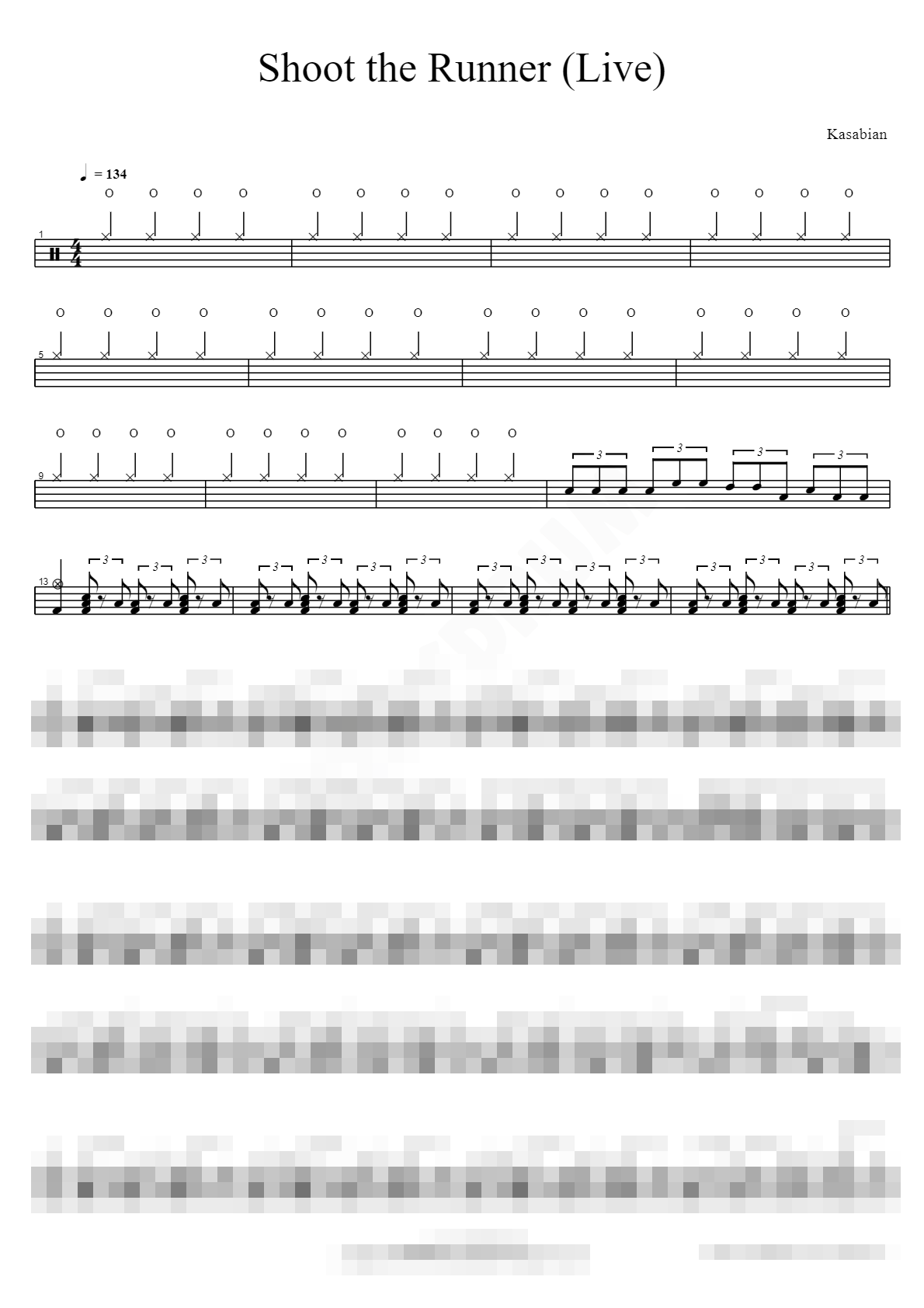 Shoot the Runner (Live) Sheet Music Preview