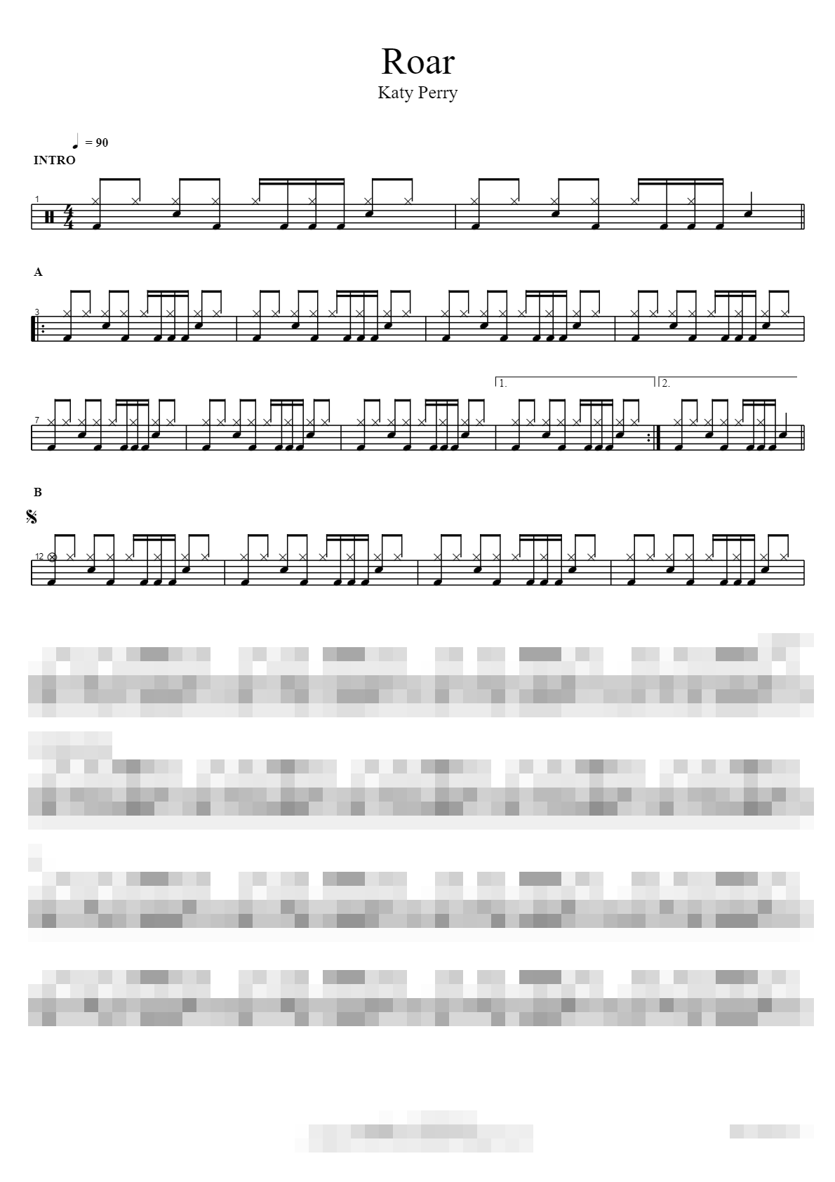 Roar Sheet Music Preview