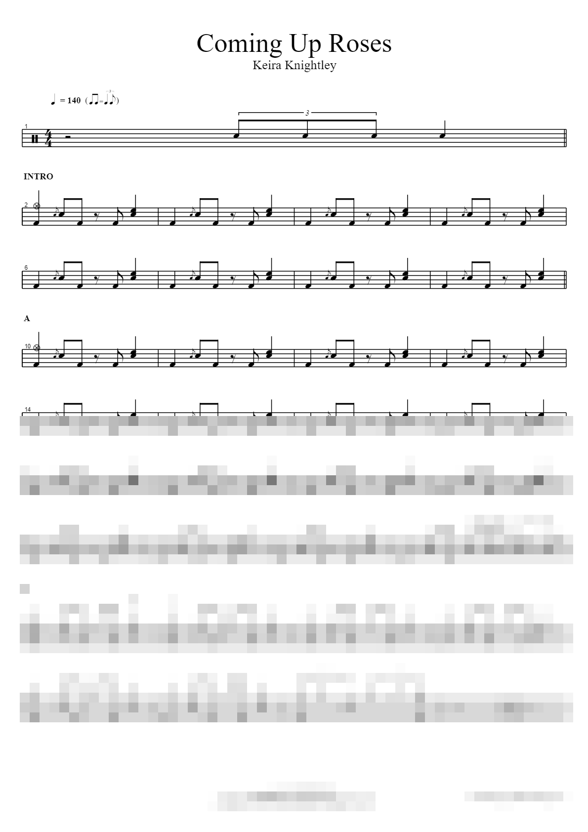 Coming Up Roses Sheet Music Preview