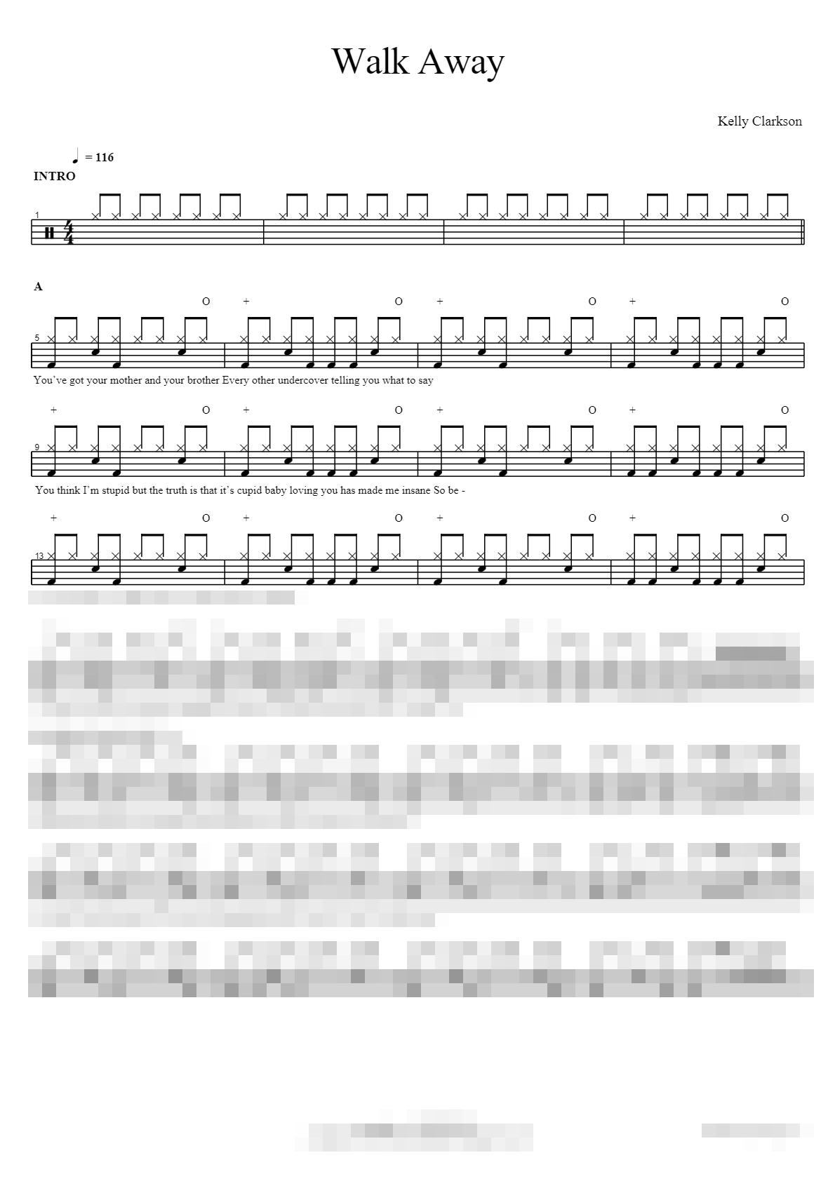 Walk Away Sheet Music Preview