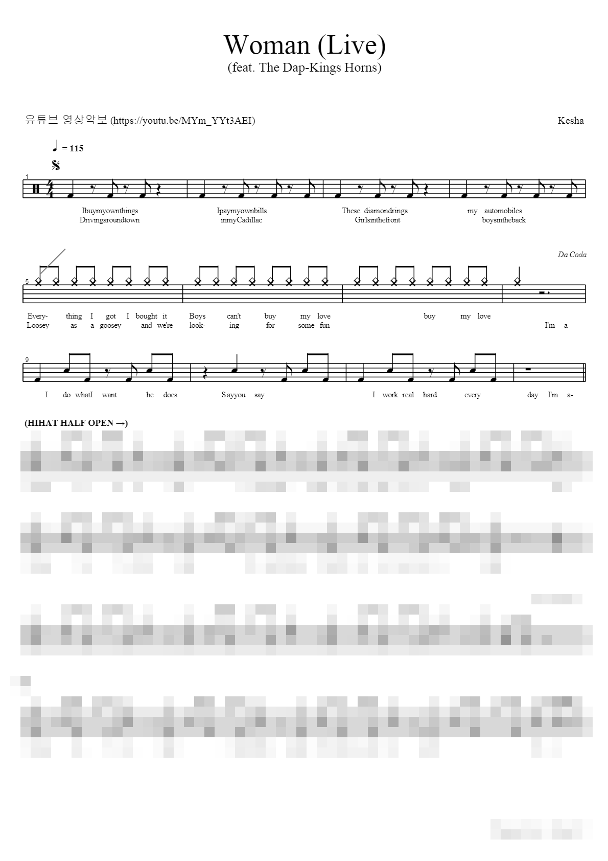Woman (Live) Sheet Music Preview