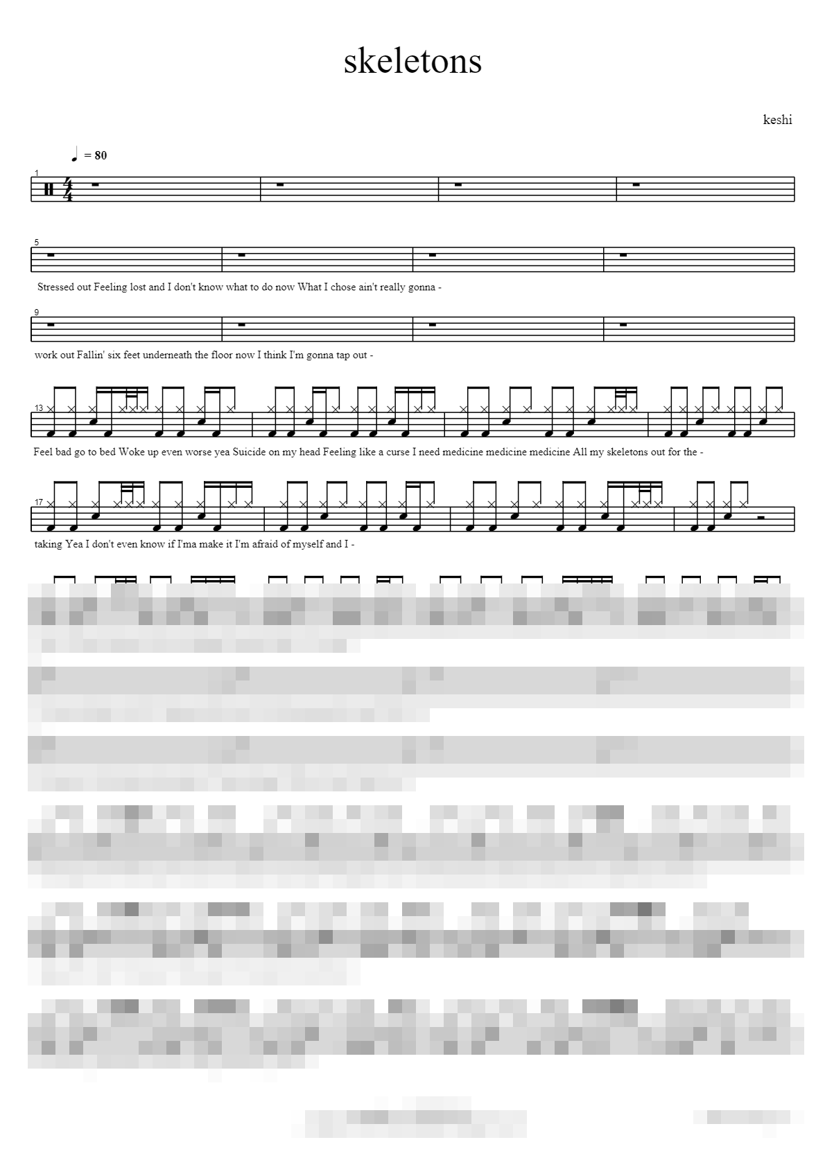 skeletons Sheet Music Preview