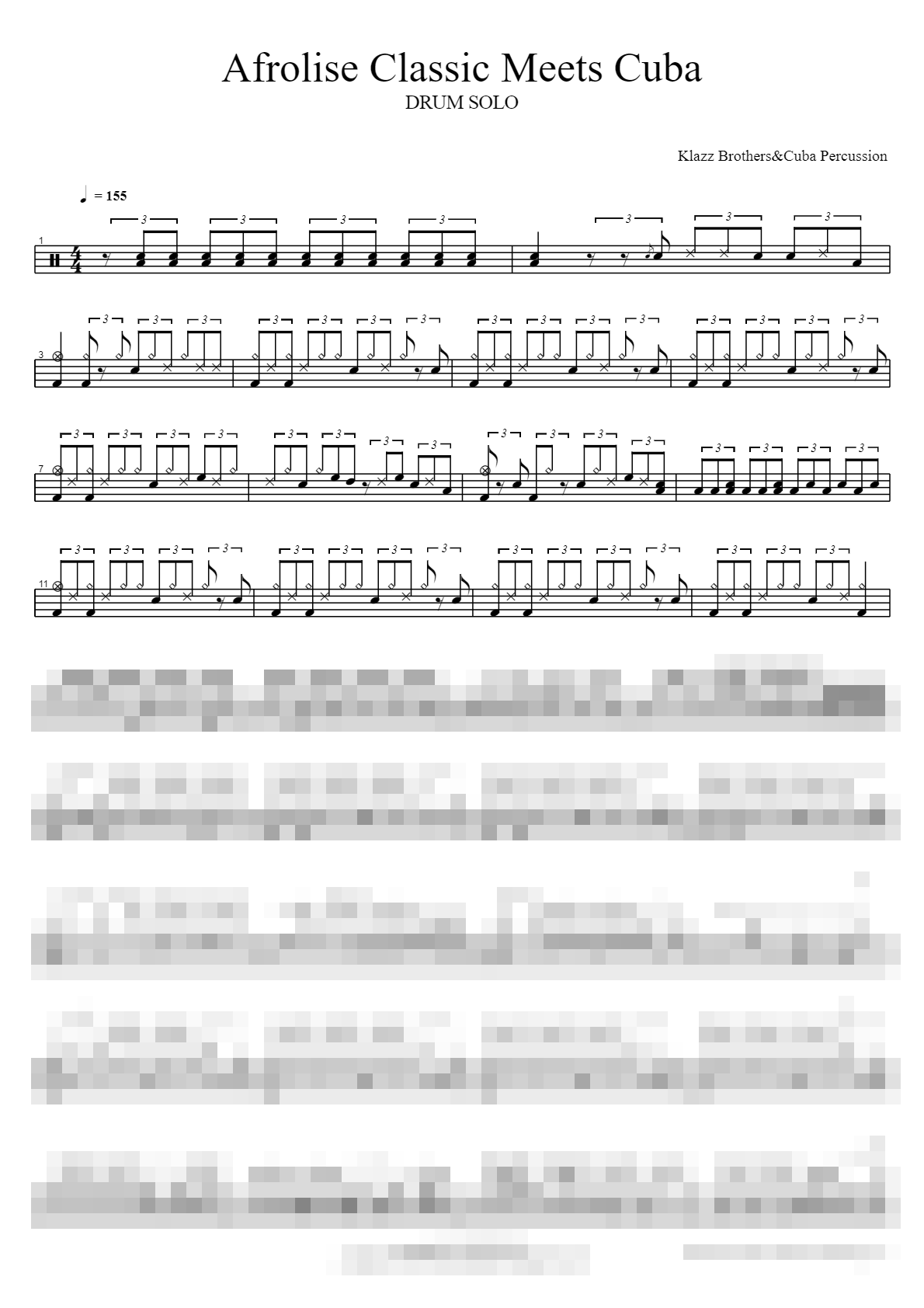 Afrolise Classic Meets Cuba Sheet Music Preview