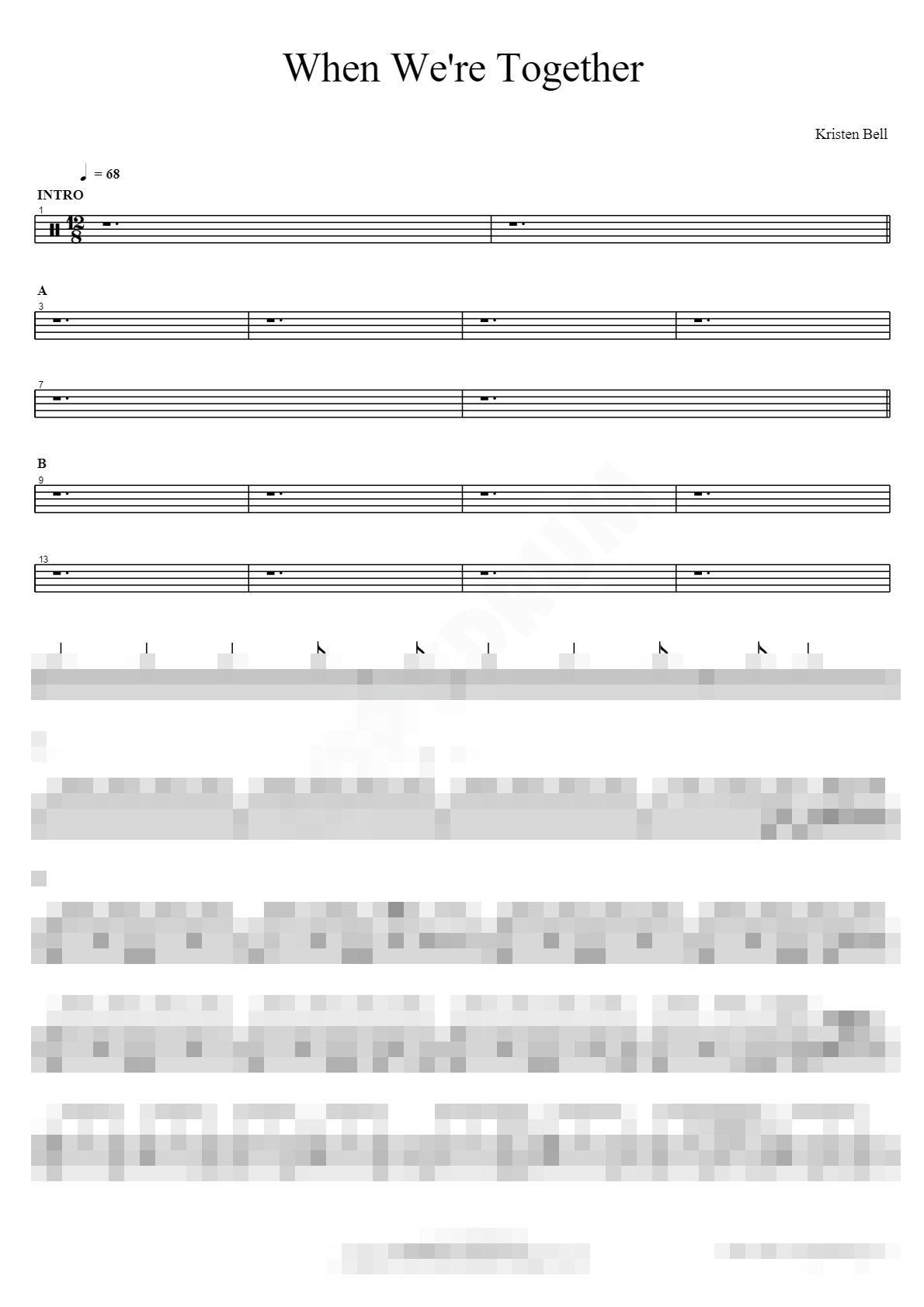 When We're Together Sheet Music Preview