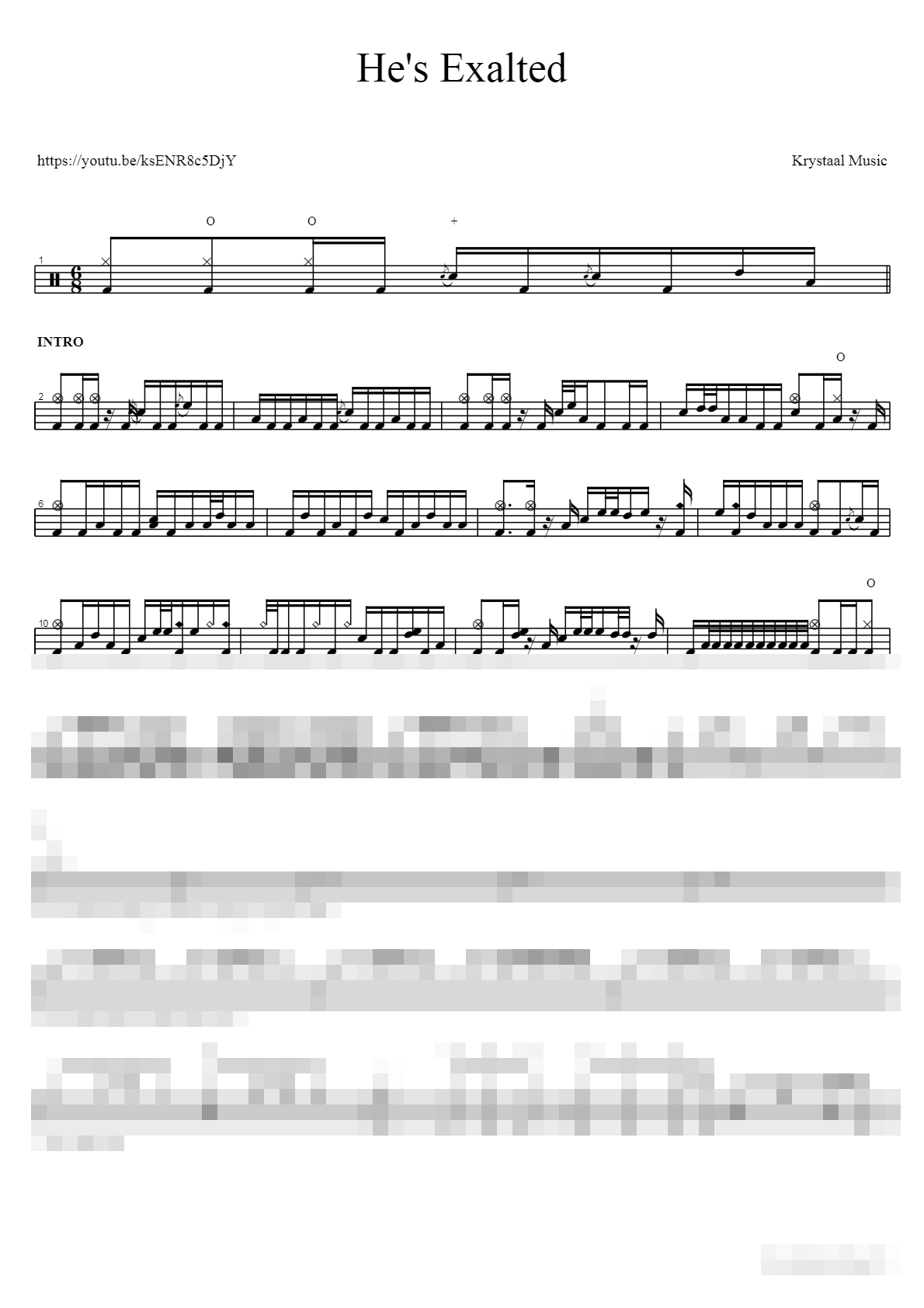 He's Exalted Sheet Music Preview