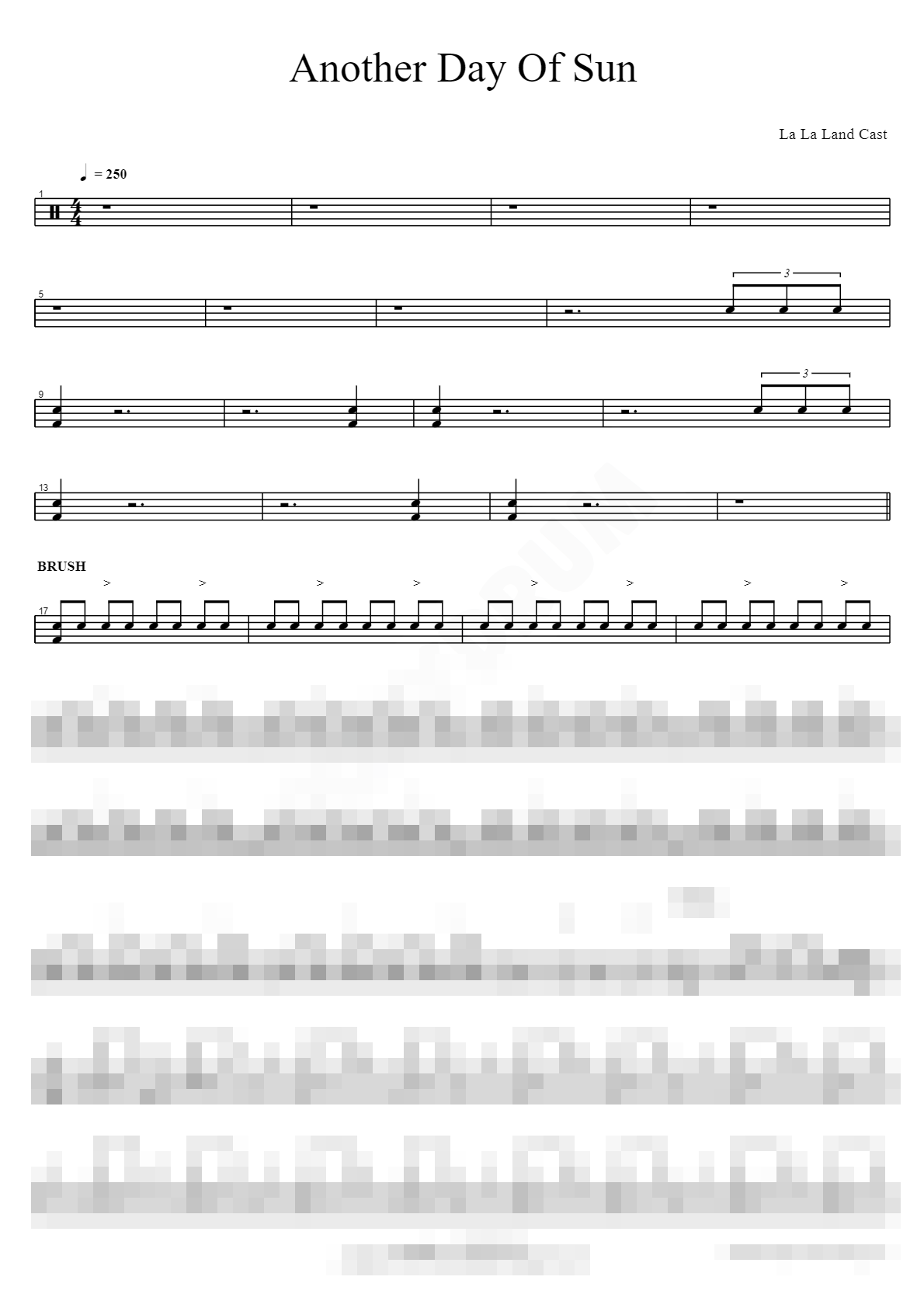 Another Day Of Sun Sheet Music Preview