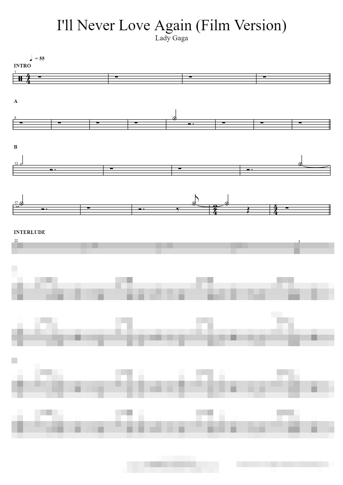 I'll Never Love Again (Film Version) Sheet Music Preview