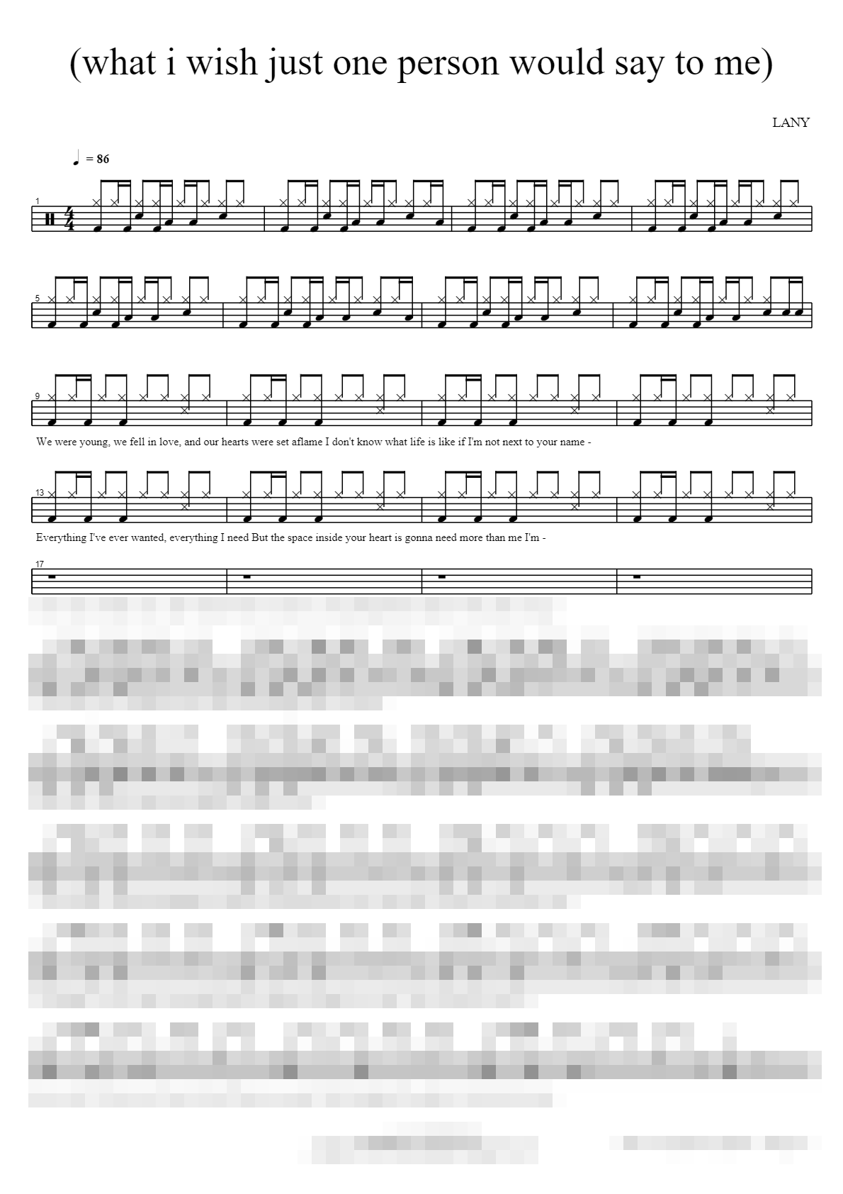 (what i wish just one person would say to me) Sheet Music Preview