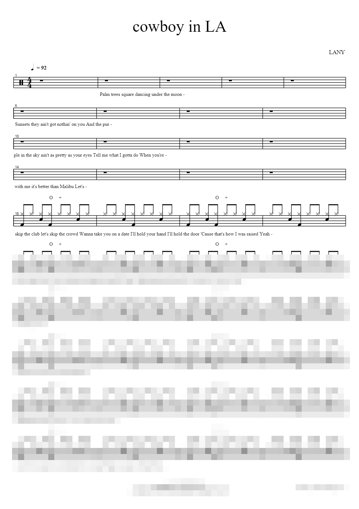 cowboy in LA Sheet Music Preview