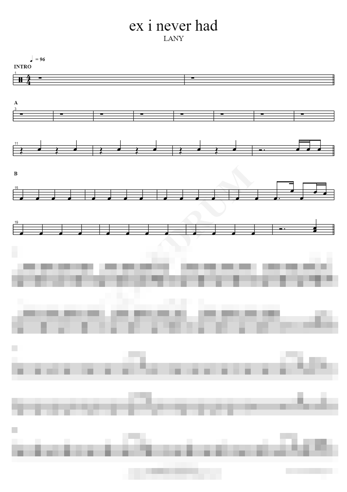 ex i never had Sheet Music Preview