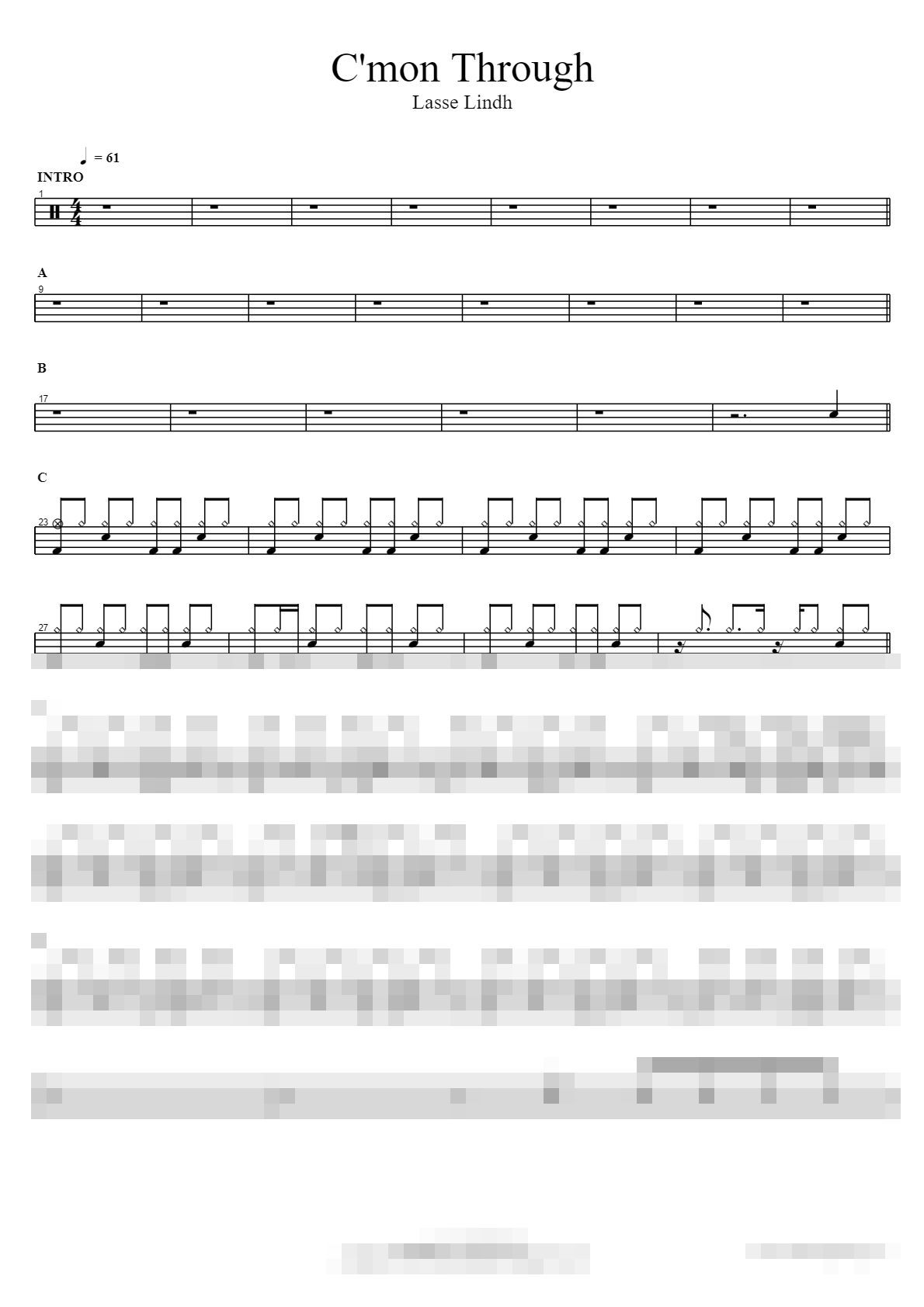 C'mon Through Sheet Music Preview