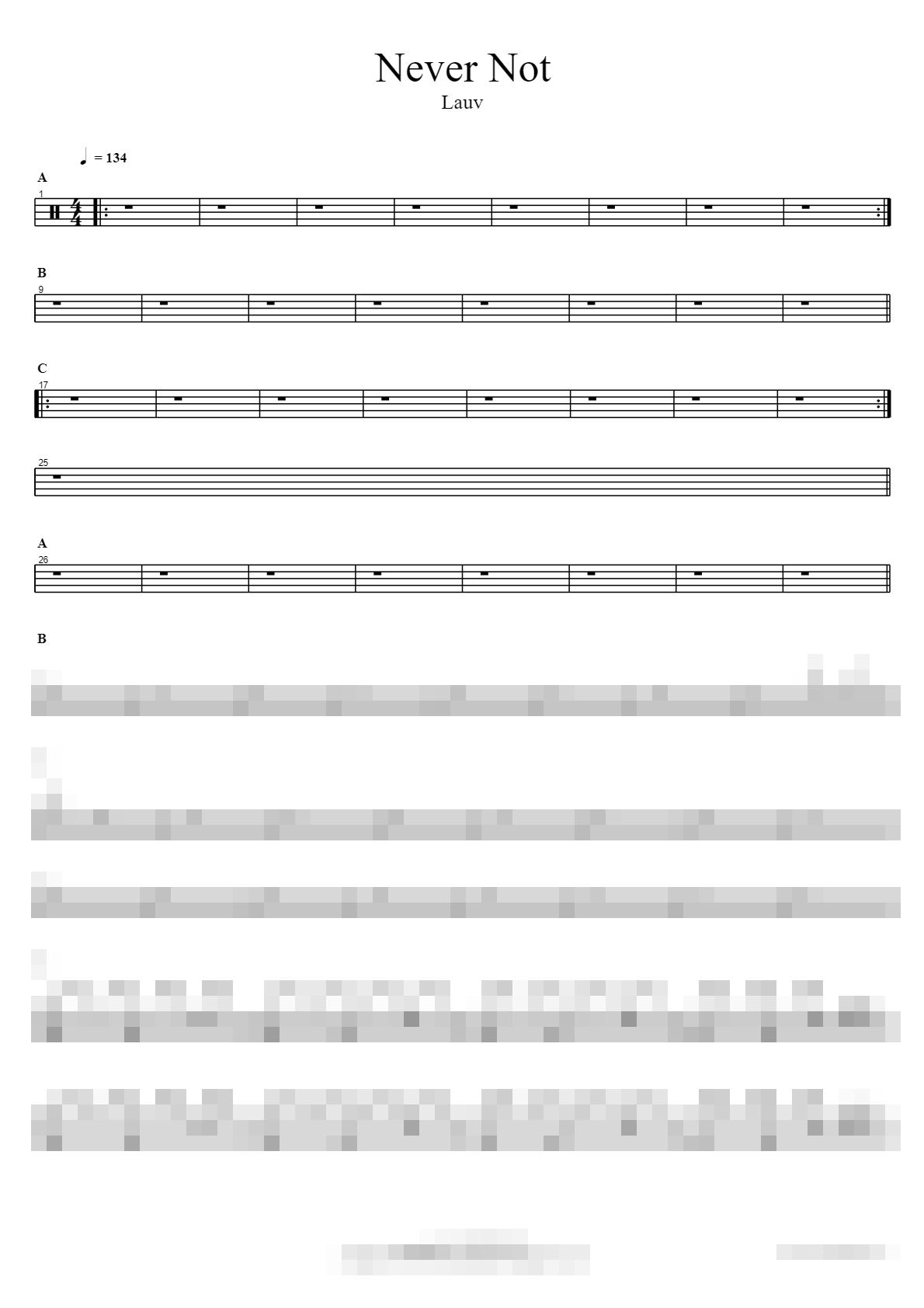 Never Not Sheet Music Preview