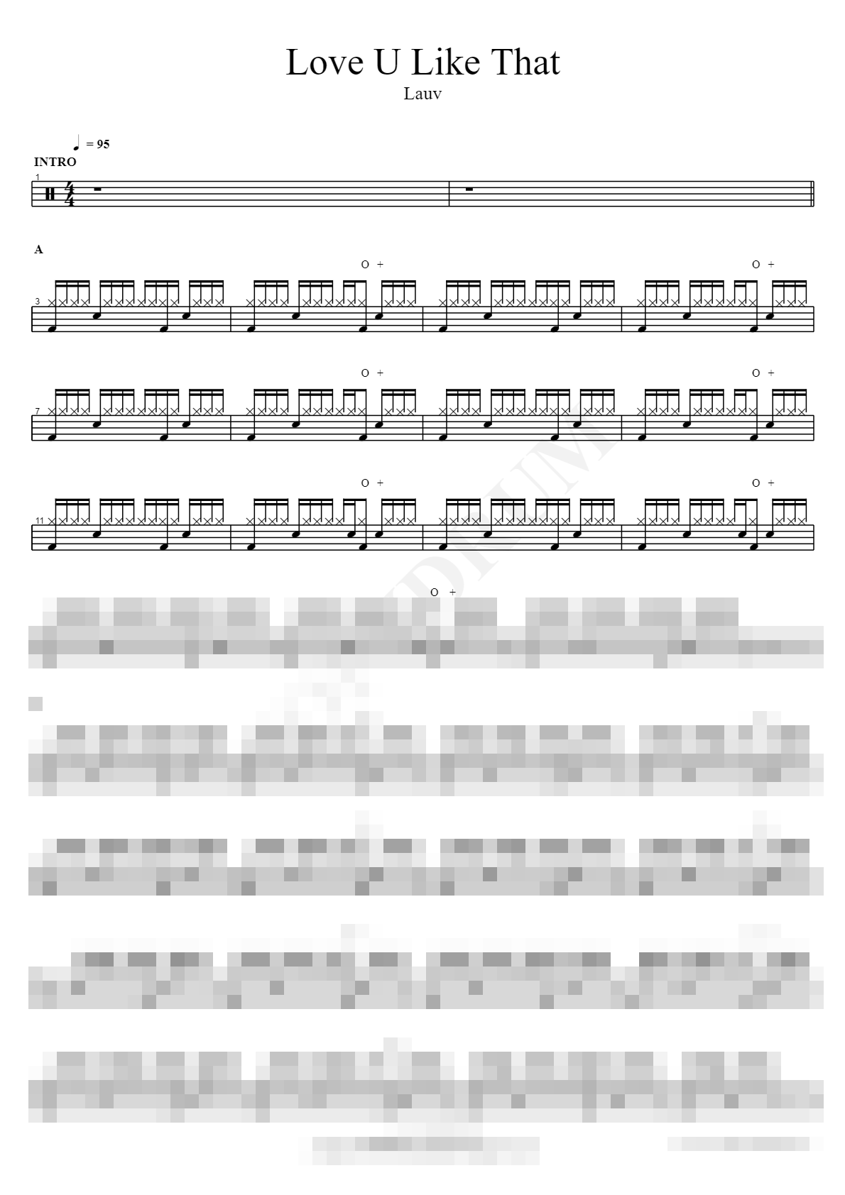 Love U Like That Sheet Music Preview