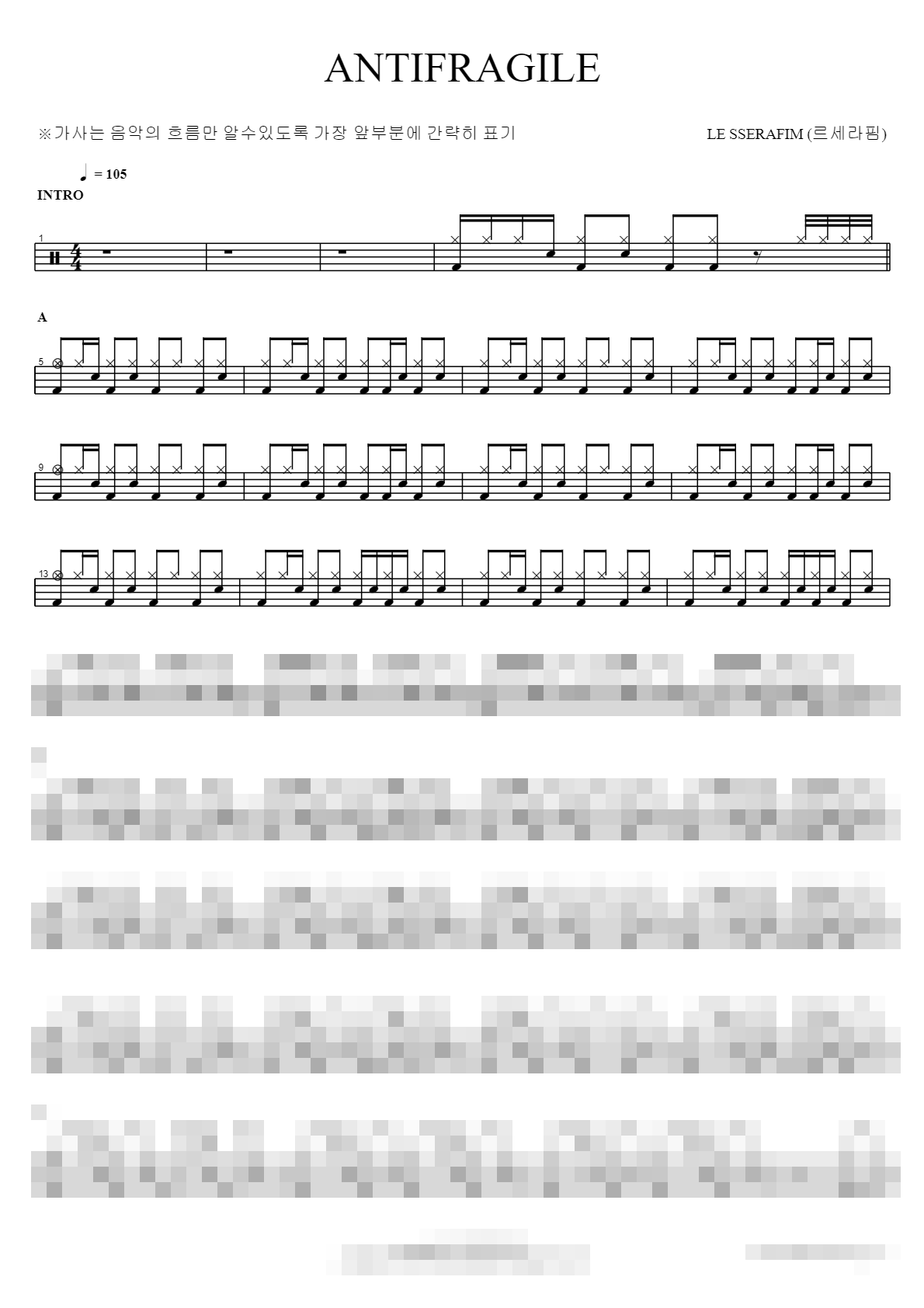 ANTIFRAGILE Sheet Music Preview