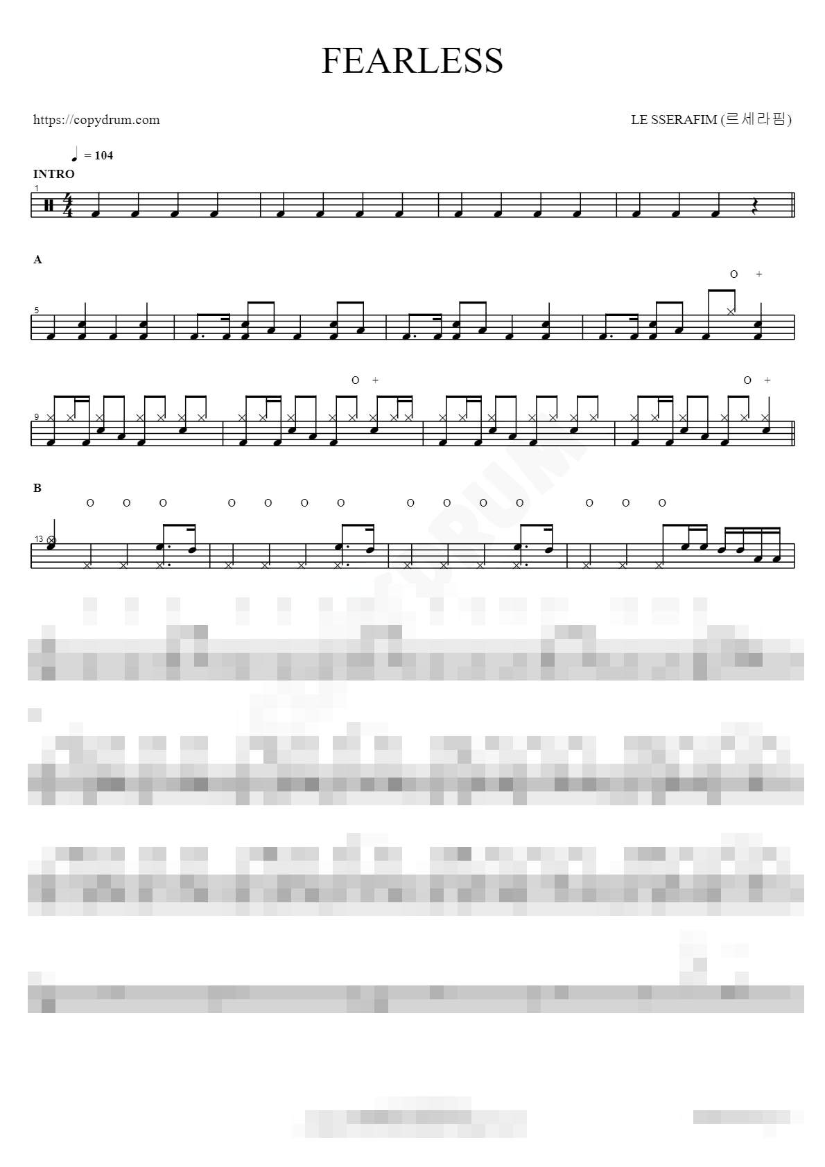 FEARLESS Sheet Music Preview