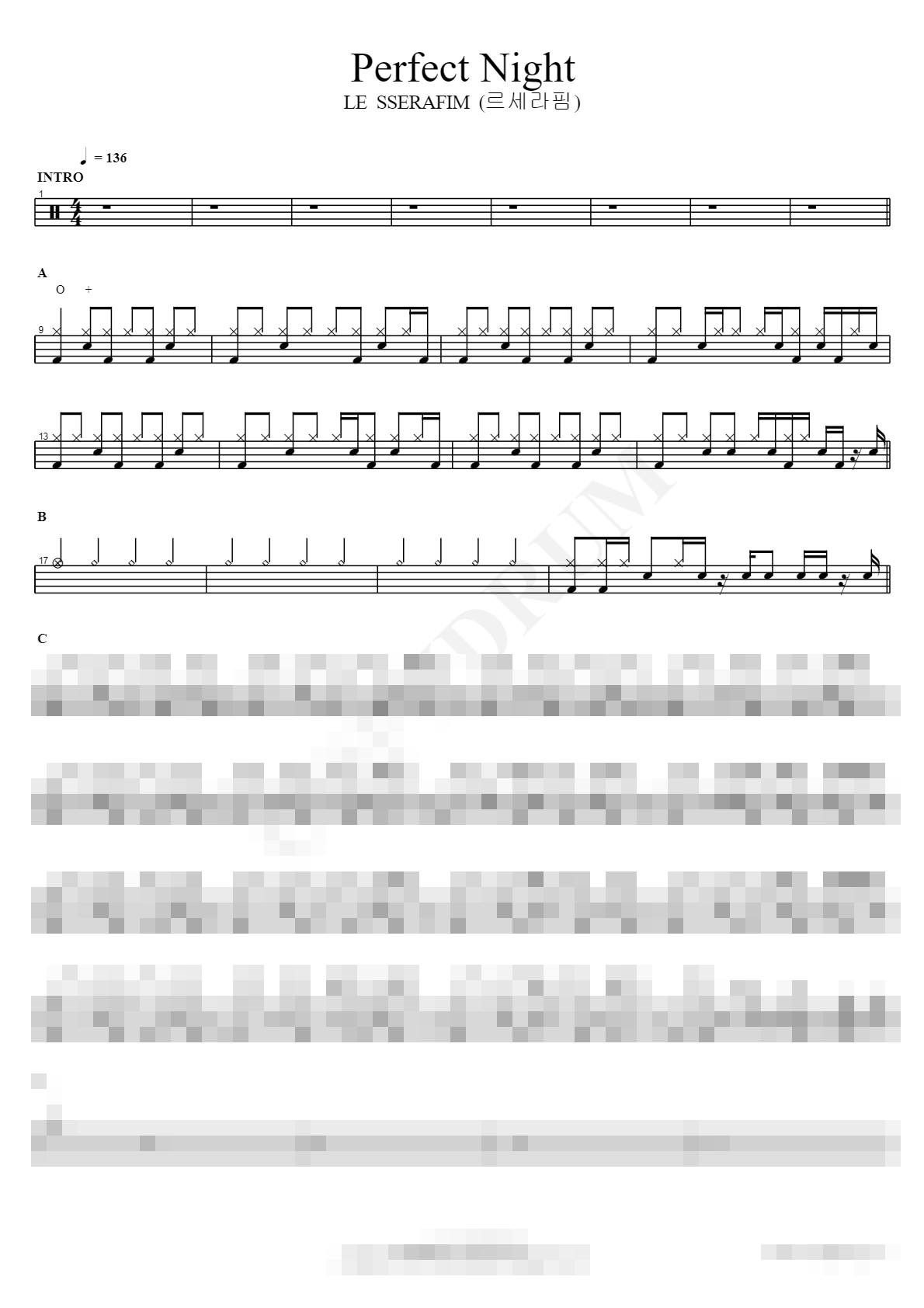 Perfect Night Sheet Music Preview
